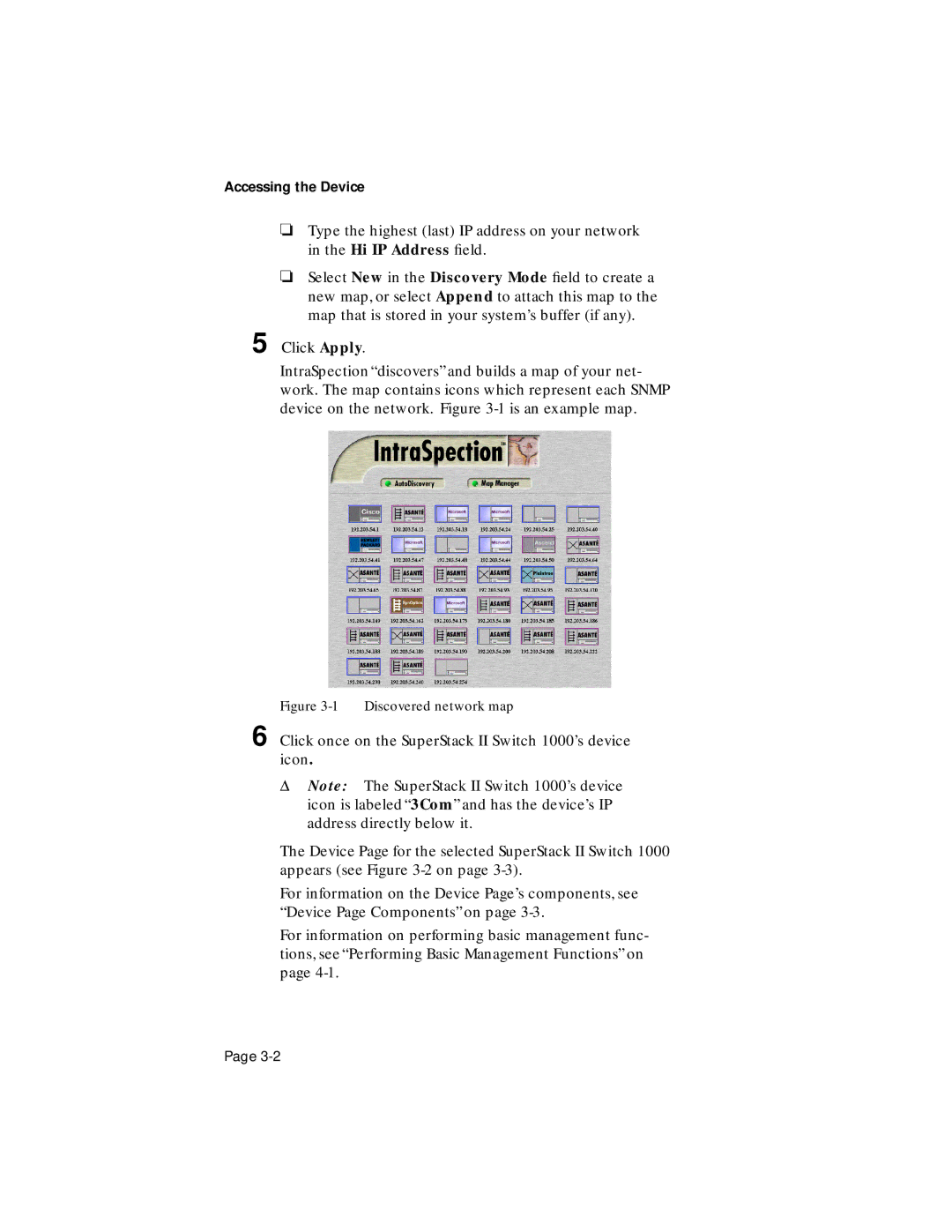 Asante Technologies 1000 user manual Accessing the Device 