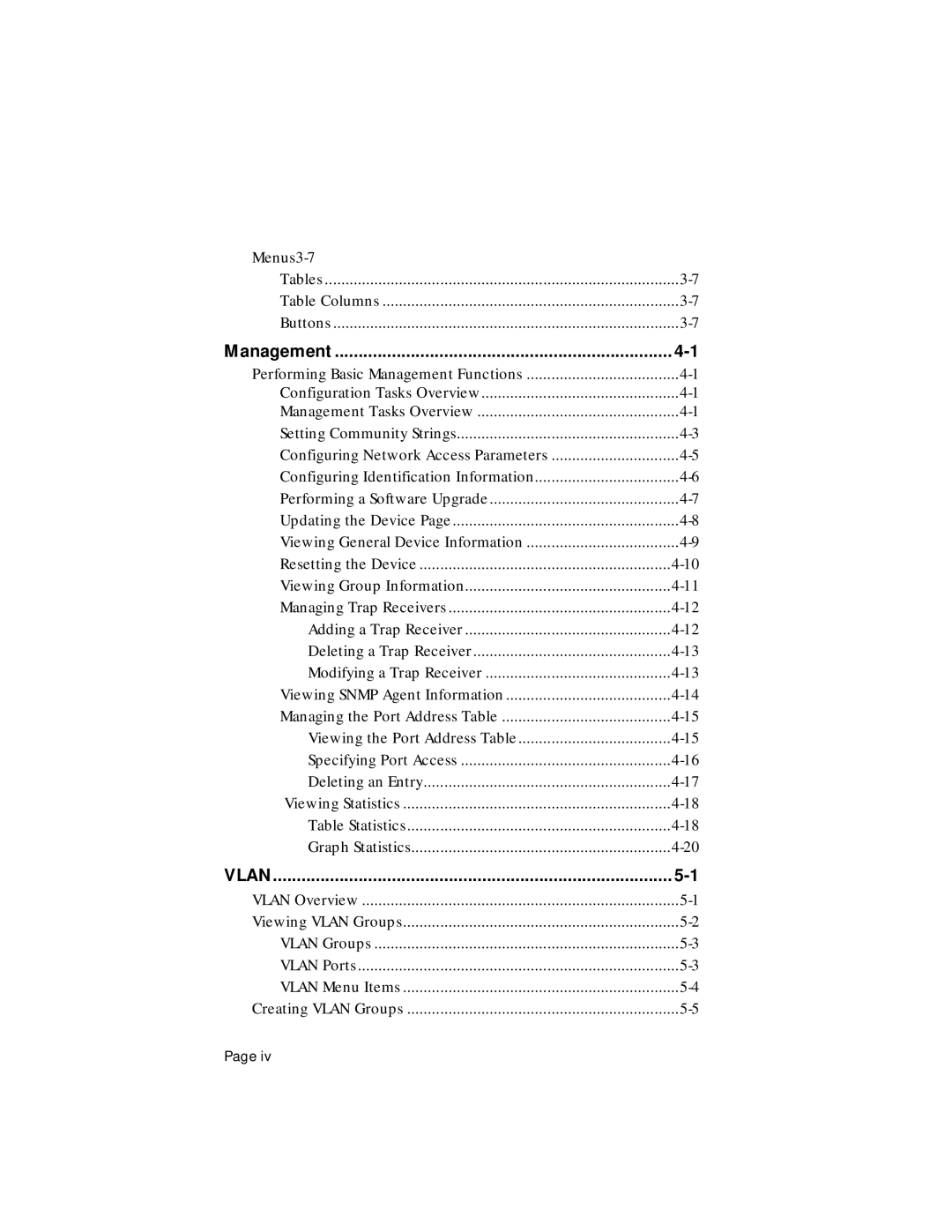 Asante Technologies 1000 user manual Management, Vlan 