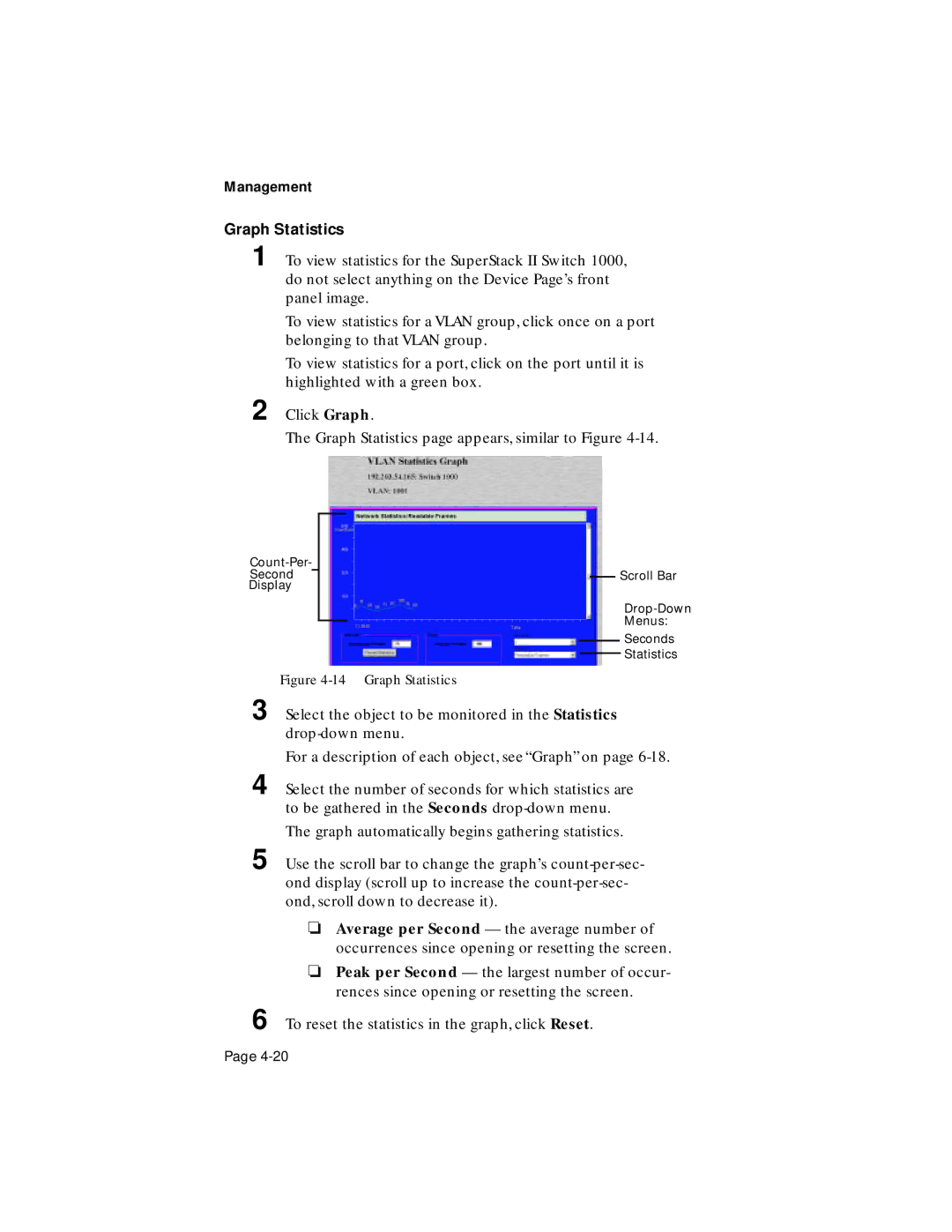 Asante Technologies 1000 user manual Graph Statistics 