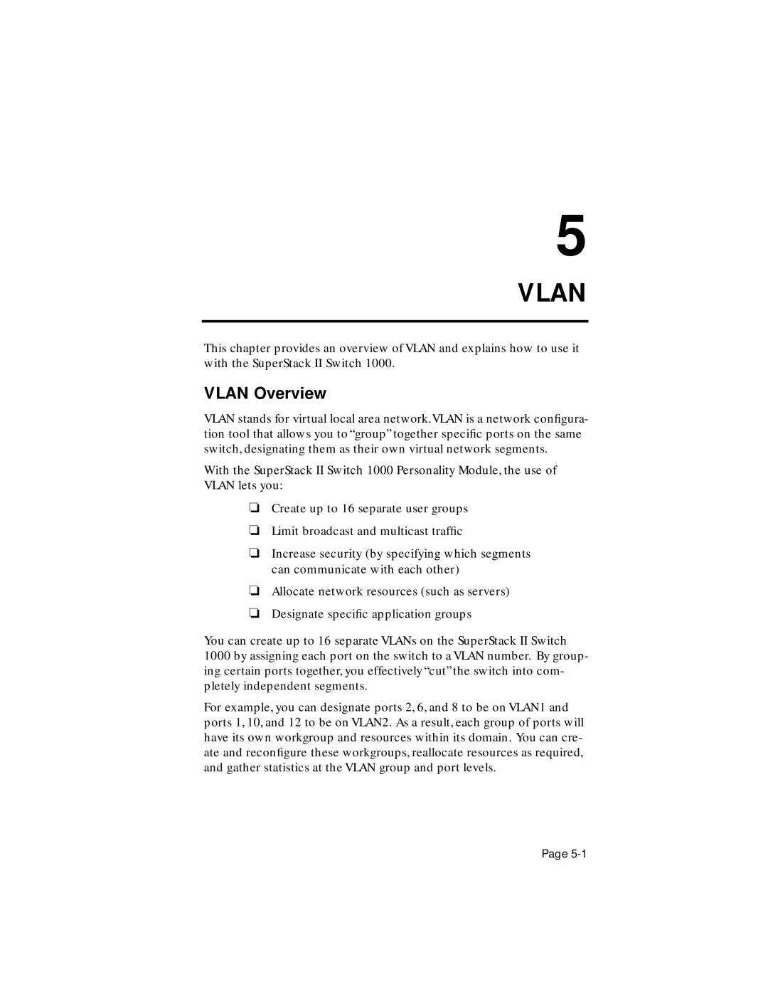 Asante Technologies 1000 user manual Vlan 