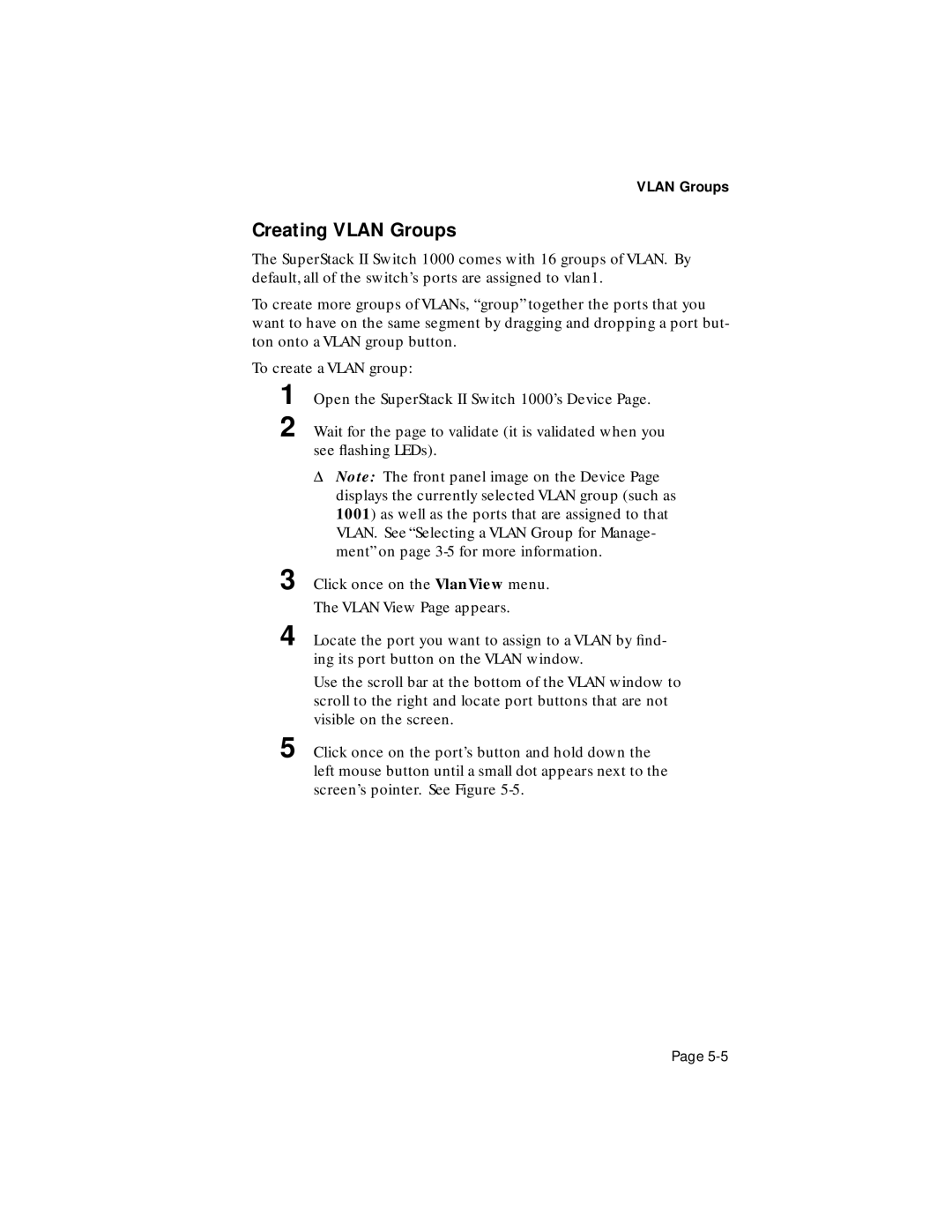 Asante Technologies 1000 user manual Creating Vlan Groups 