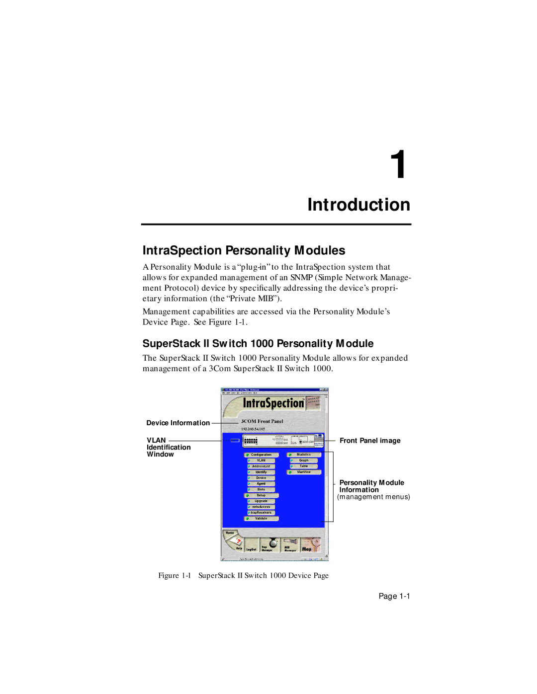 Asante Technologies user manual SuperStack II Switch 1000 Personality Module, Device Information 