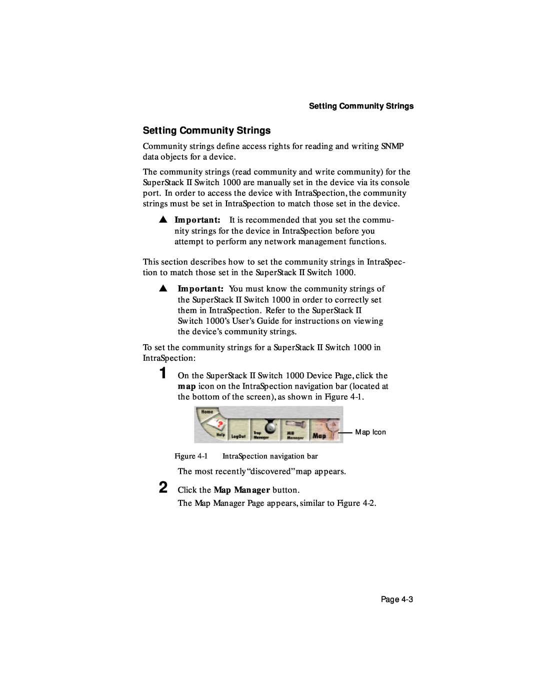Asante Technologies 1000 user manual Setting Community Strings 