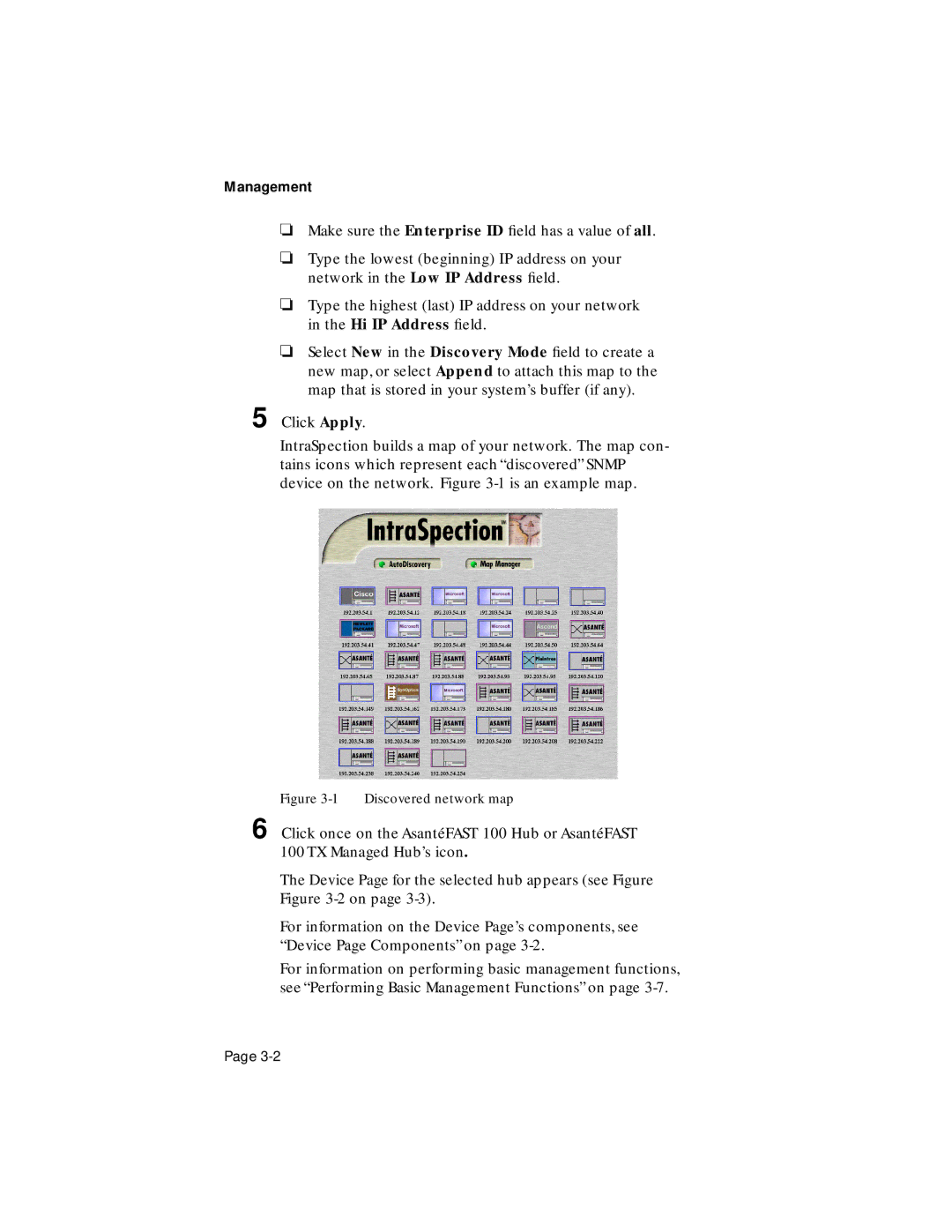 Asante Technologies 100TX user manual Management 