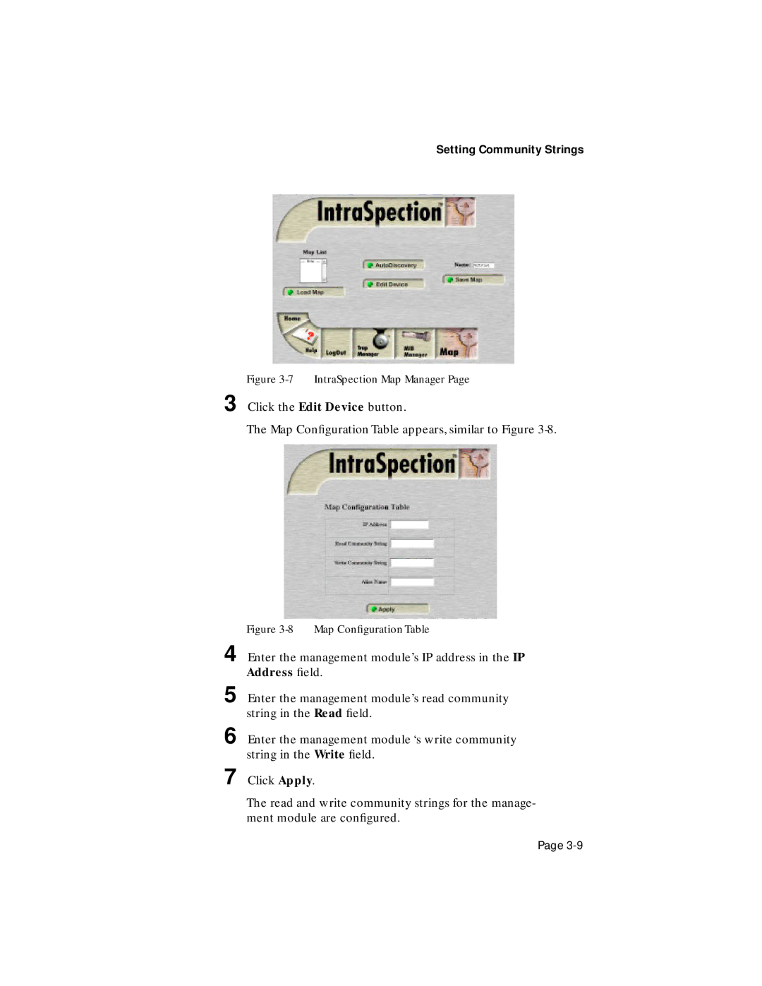 Asante Technologies 100TX user manual Setting Community Strings 