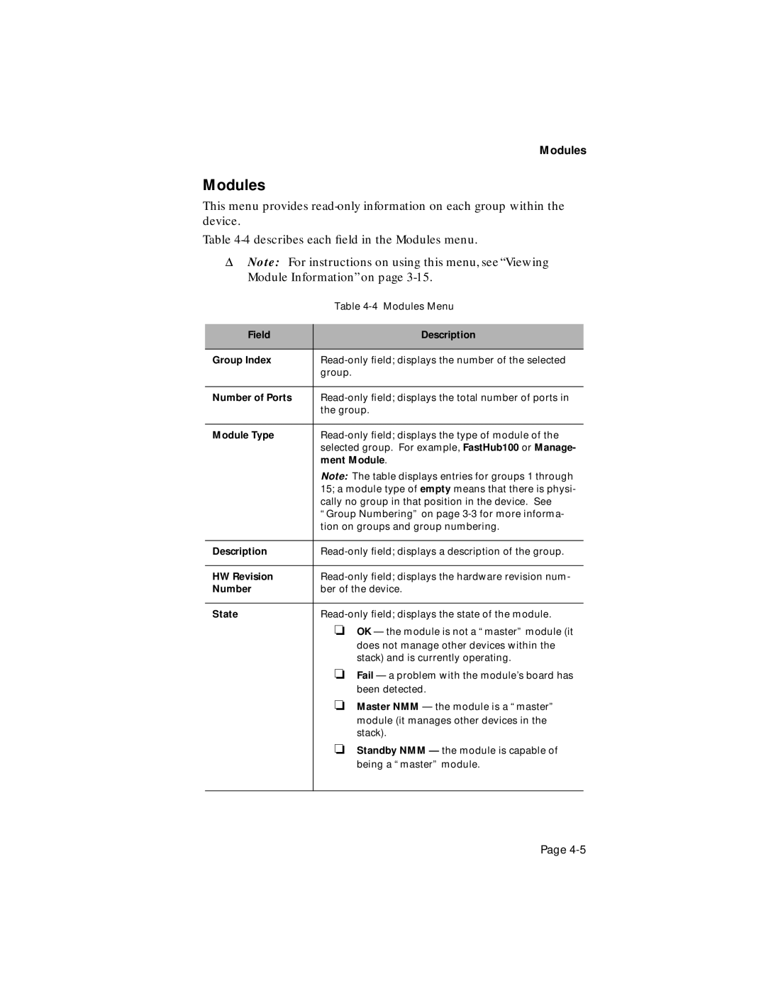 Asante Technologies 100TX user manual Modules 