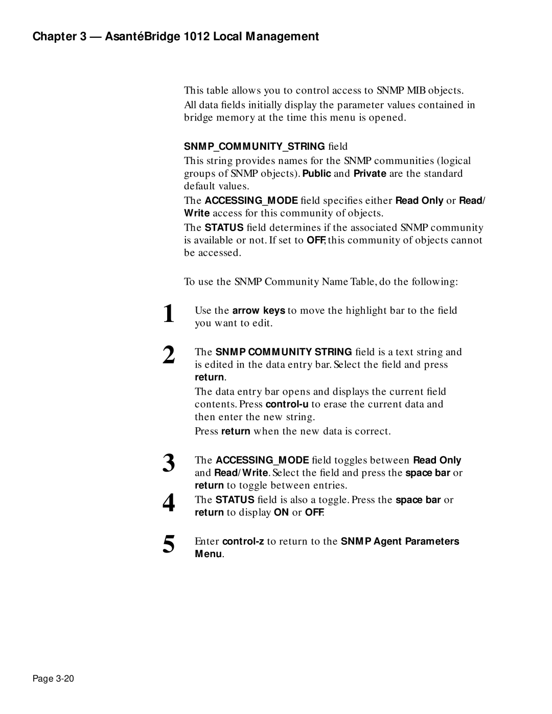 Asante Technologies 1012 manual This table allows you to control access to Snmp MIB objects 