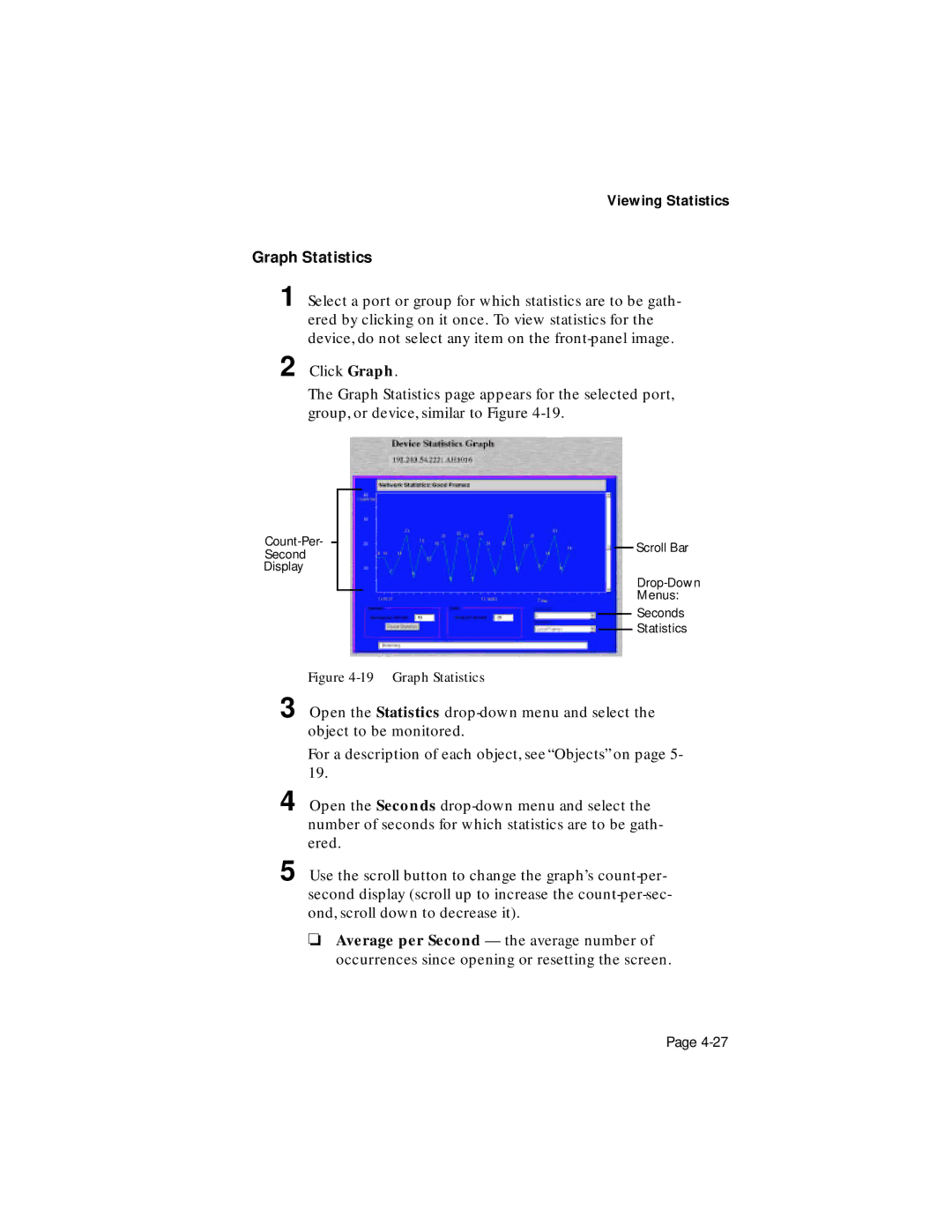 Asante Technologies 1016-IQ user manual Graph Statistics 