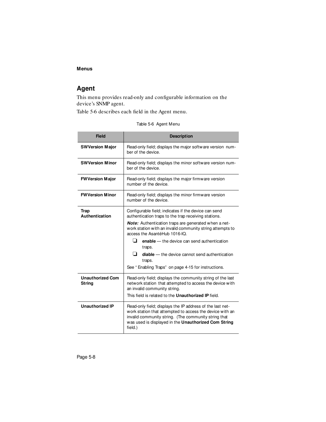 Asante Technologies 1016-IQ user manual Agent 