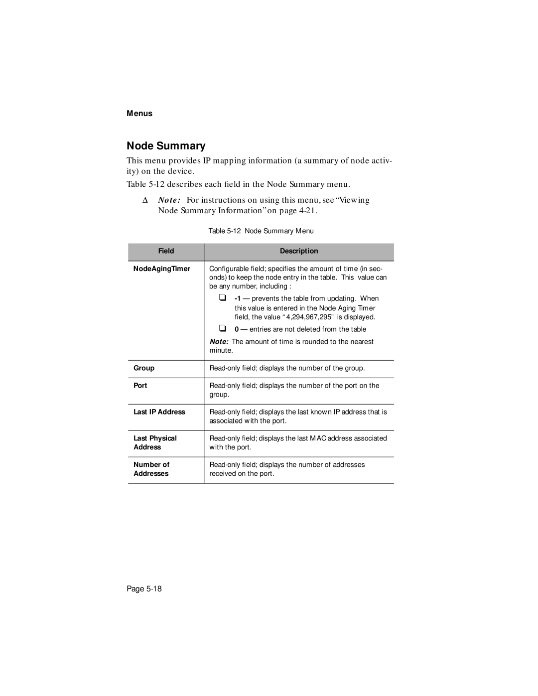 Asante Technologies 1016-IQ user manual Node Summary 