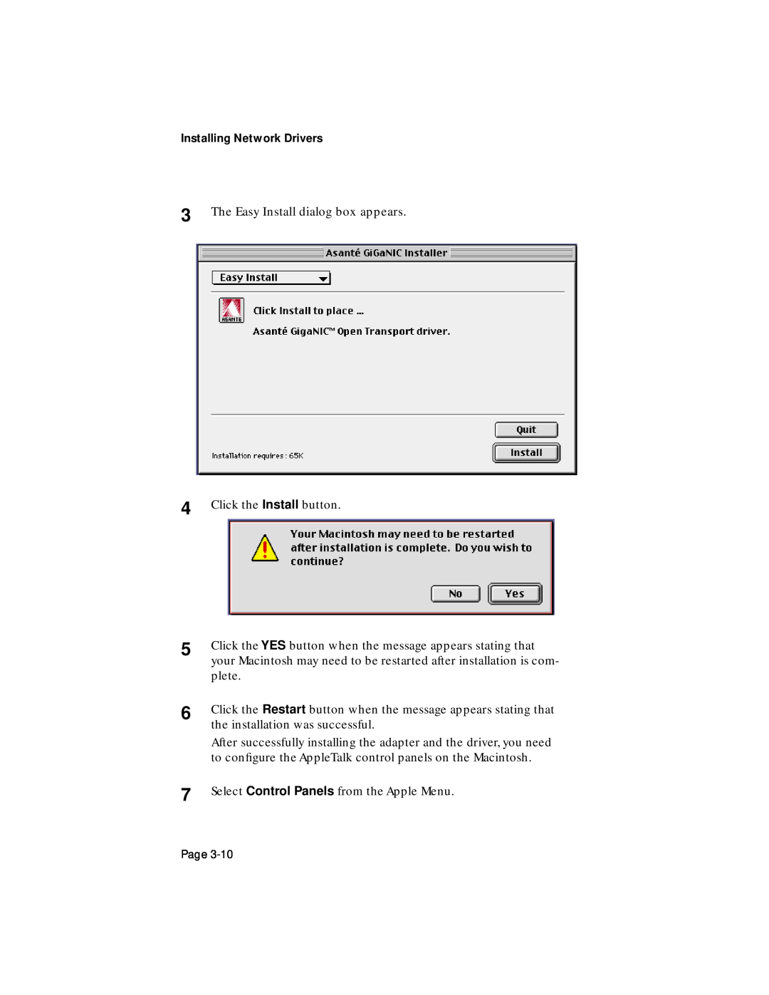Asante Technologies 1064SX manual The Easy Install dialog box appears 