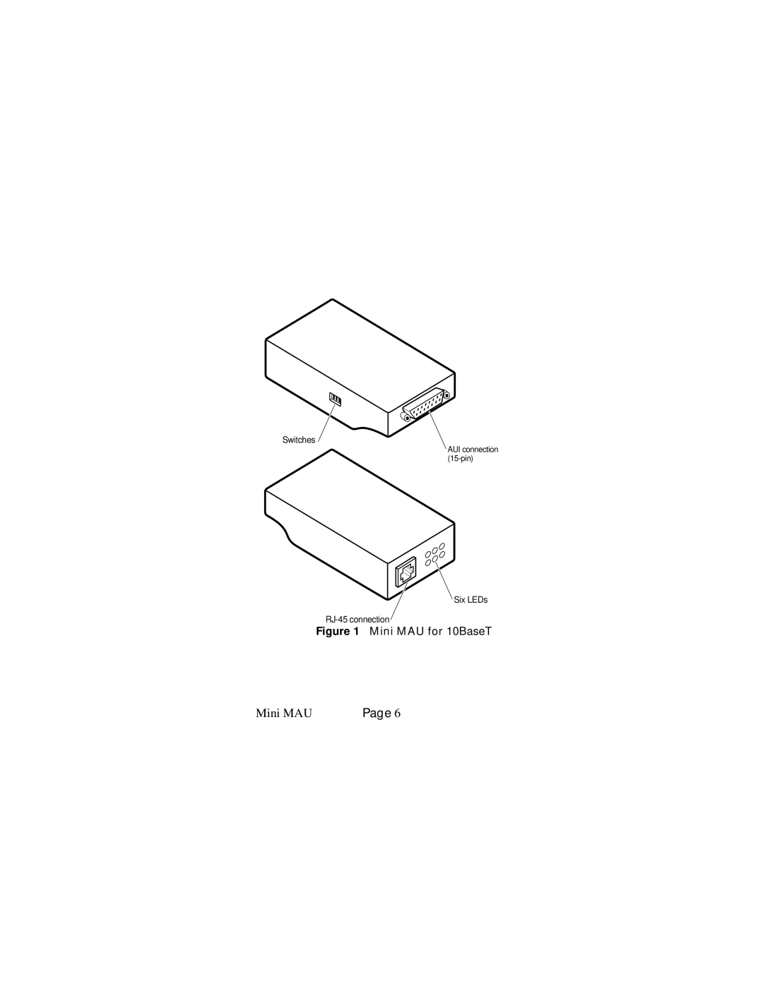 Asante Technologies 10BaseFL, 10Base2 manual Mini MAU for 10BaseT 