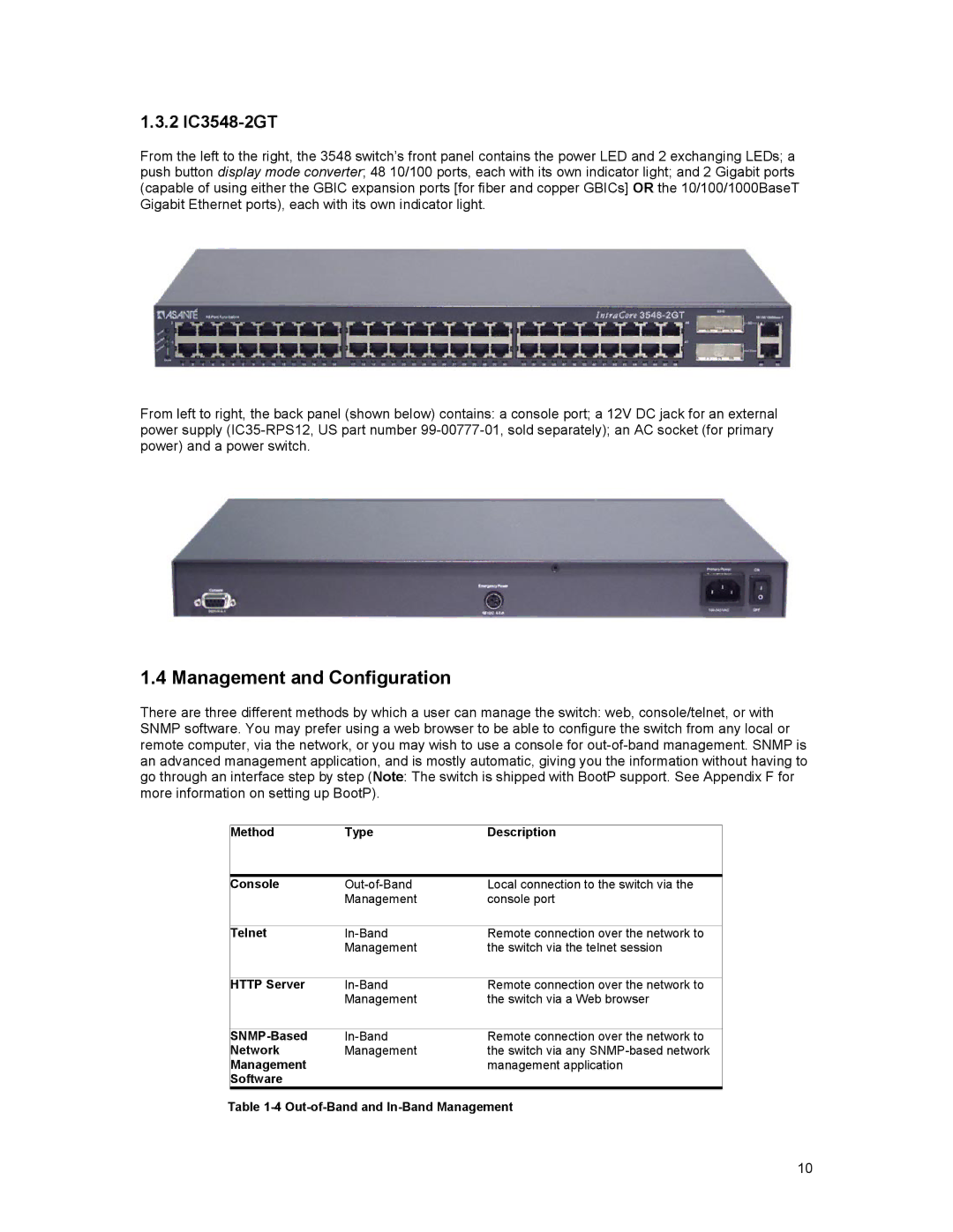 Asante Technologies 3500 Series user manual Management and Configuration 