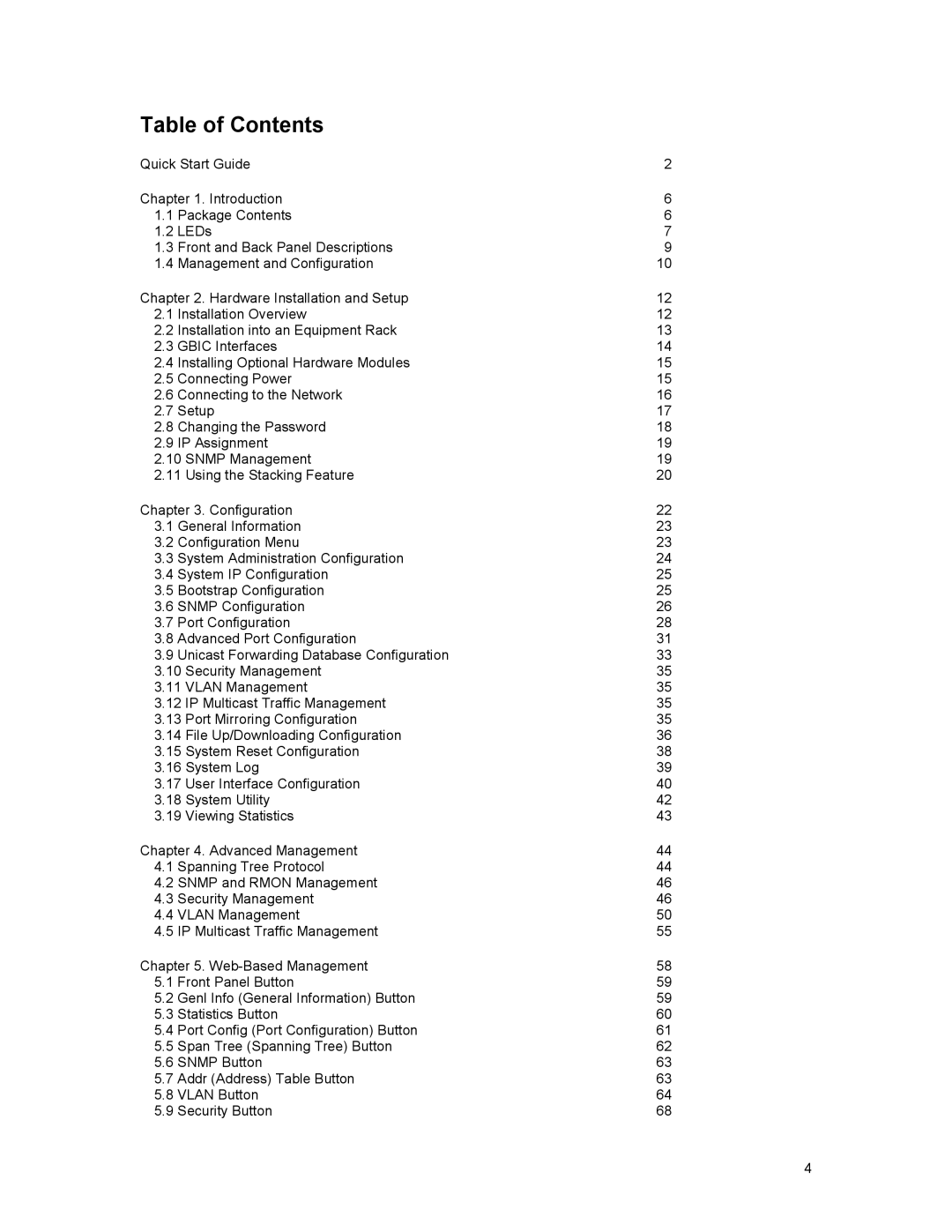 Asante Technologies 3500 Series user manual Table of Contents 