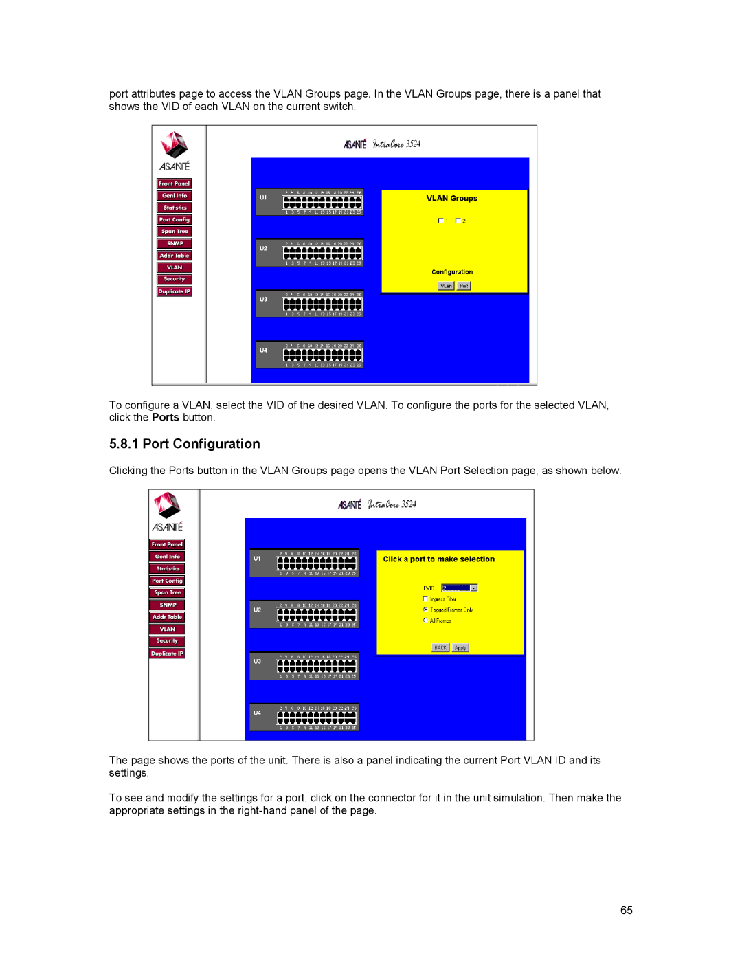 Asante Technologies 3500 Series user manual Port Configuration 