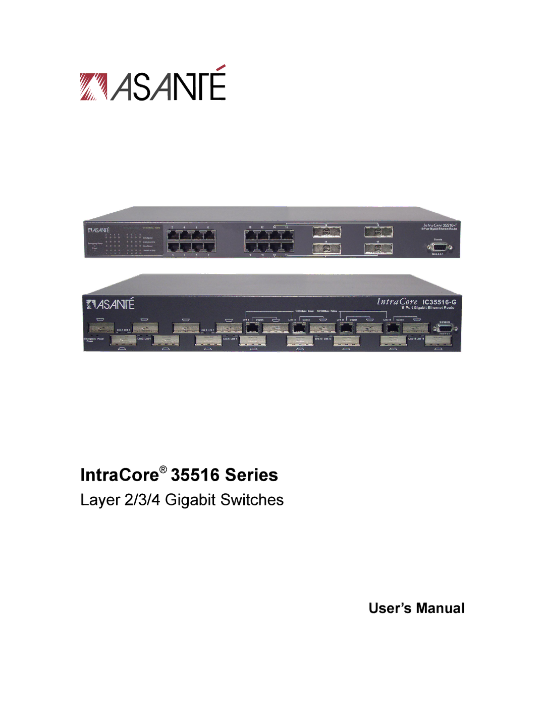 Asante Technologies user manual IntraCore 35516 Series 