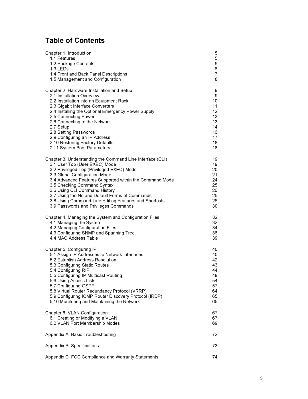 Asante Technologies 35516 user manual Table of Contents 