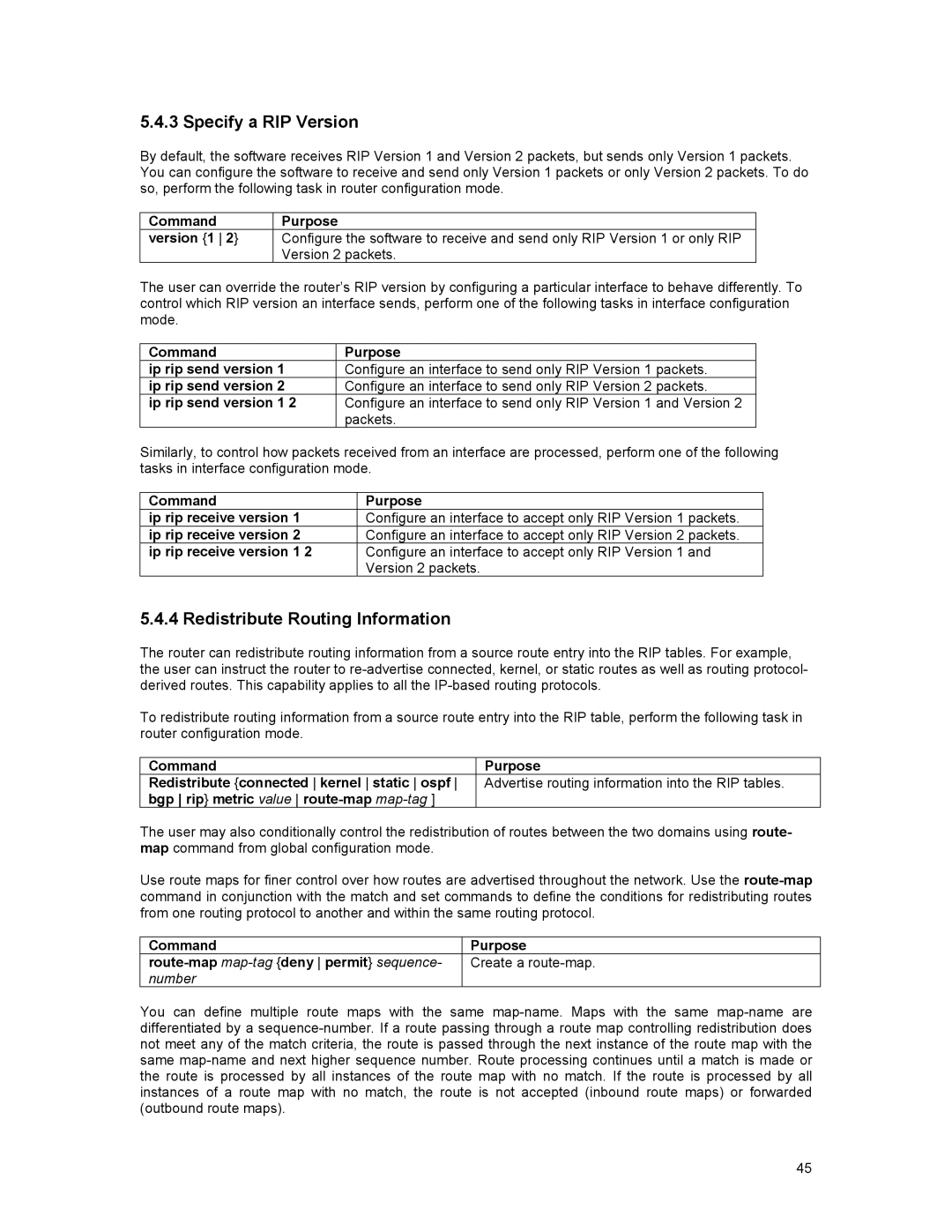 Asante Technologies 35516 user manual Specify a RIP Version, Redistribute Routing Information 