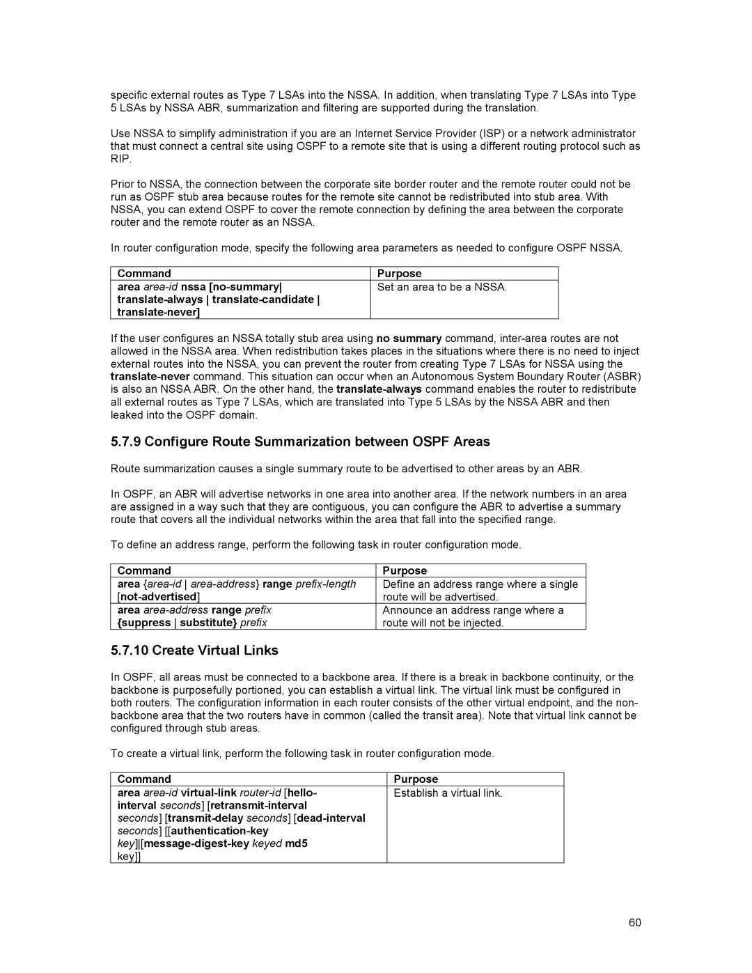 Asante Technologies 35516 Configure Route Summarization between Ospf Areas, Create Virtual Links, Not-advertised 