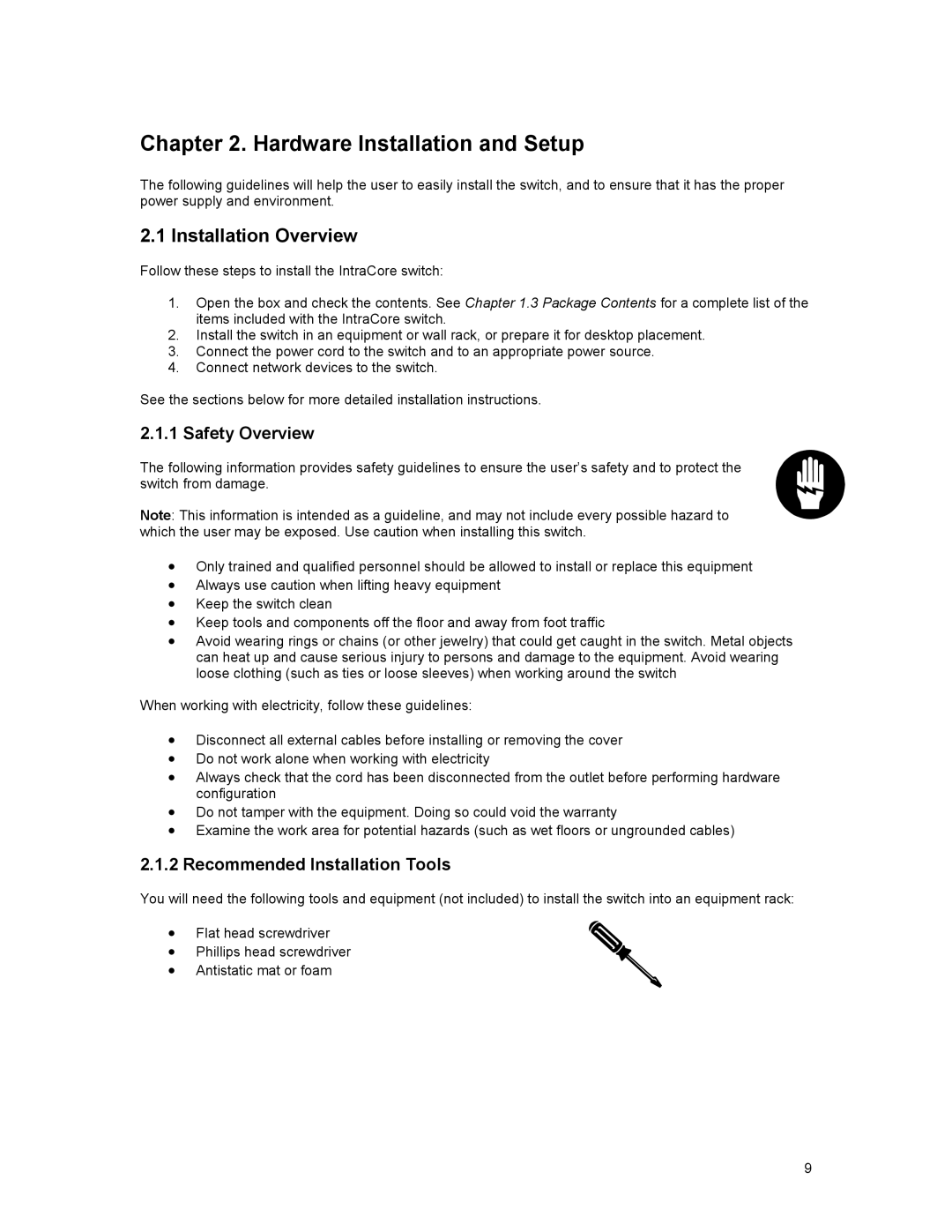 Asante Technologies 35516 user manual Hardware Installation and Setup, Installation Overview, Safety Overview 