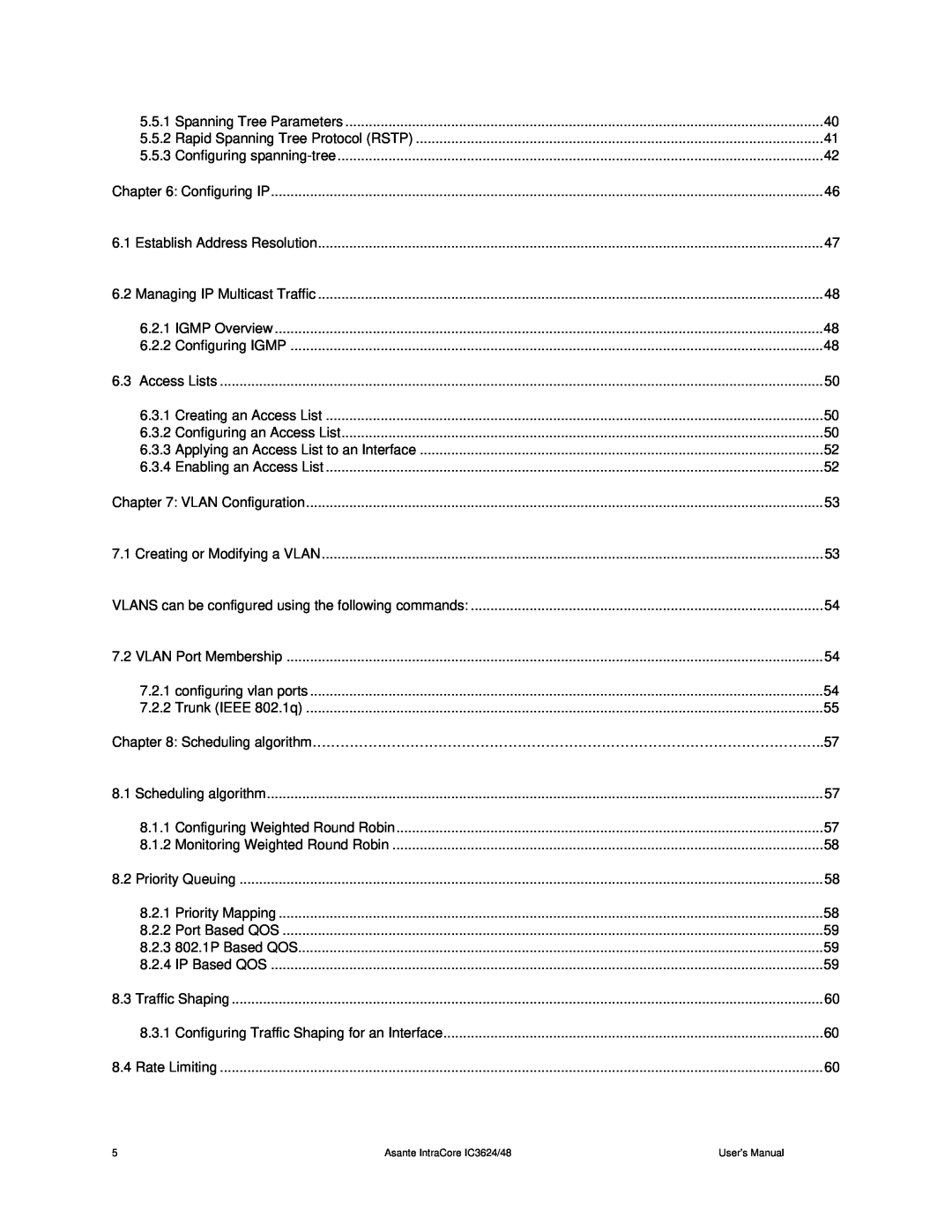 Asante Technologies 3624/48 user manual Spanning Tree Parameters 