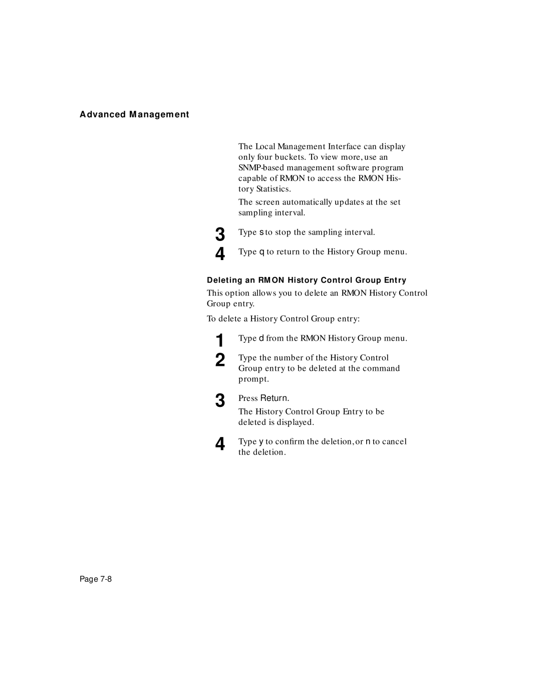 Asante Technologies 5212 user manual Local Management Interface can display 