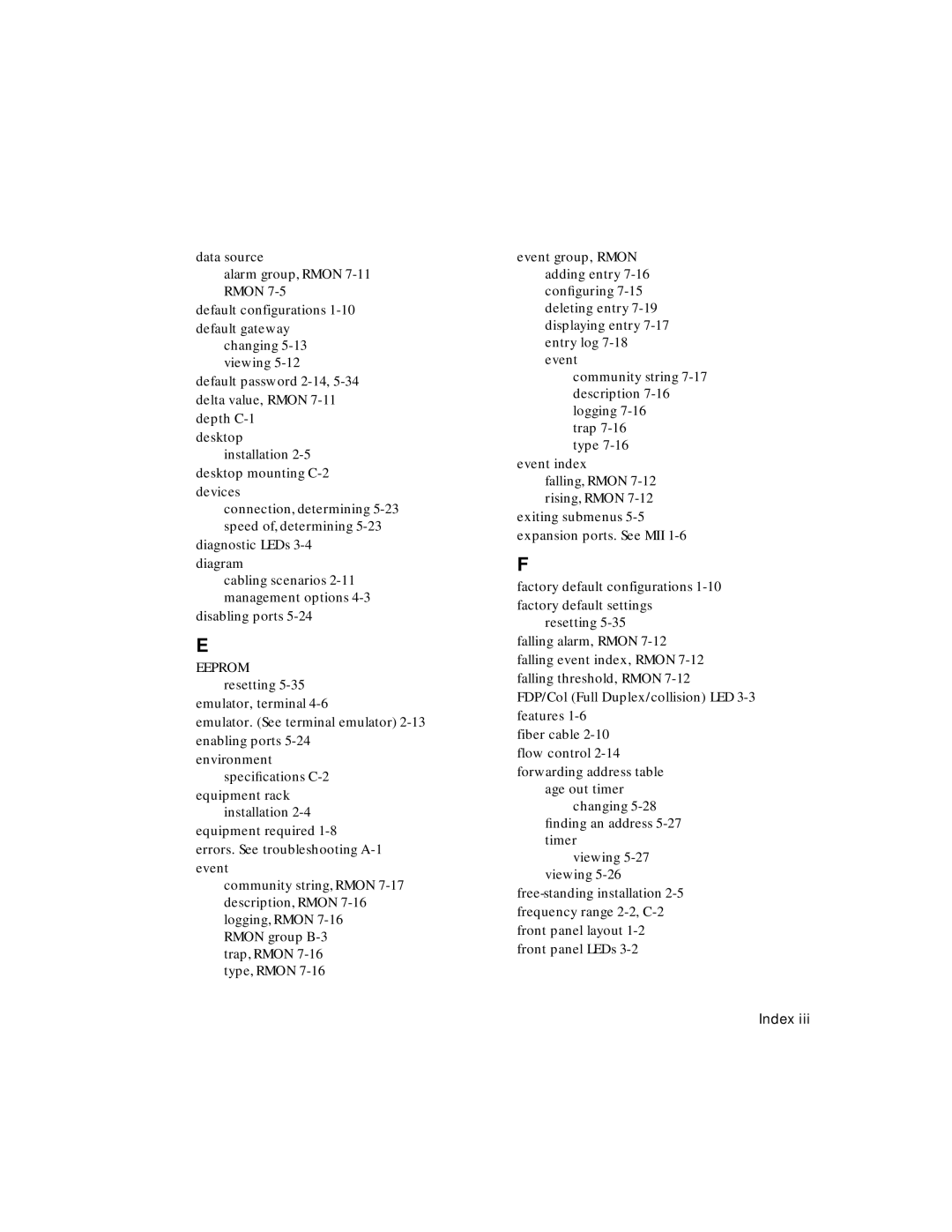 Asante Technologies 5212 user manual Index 