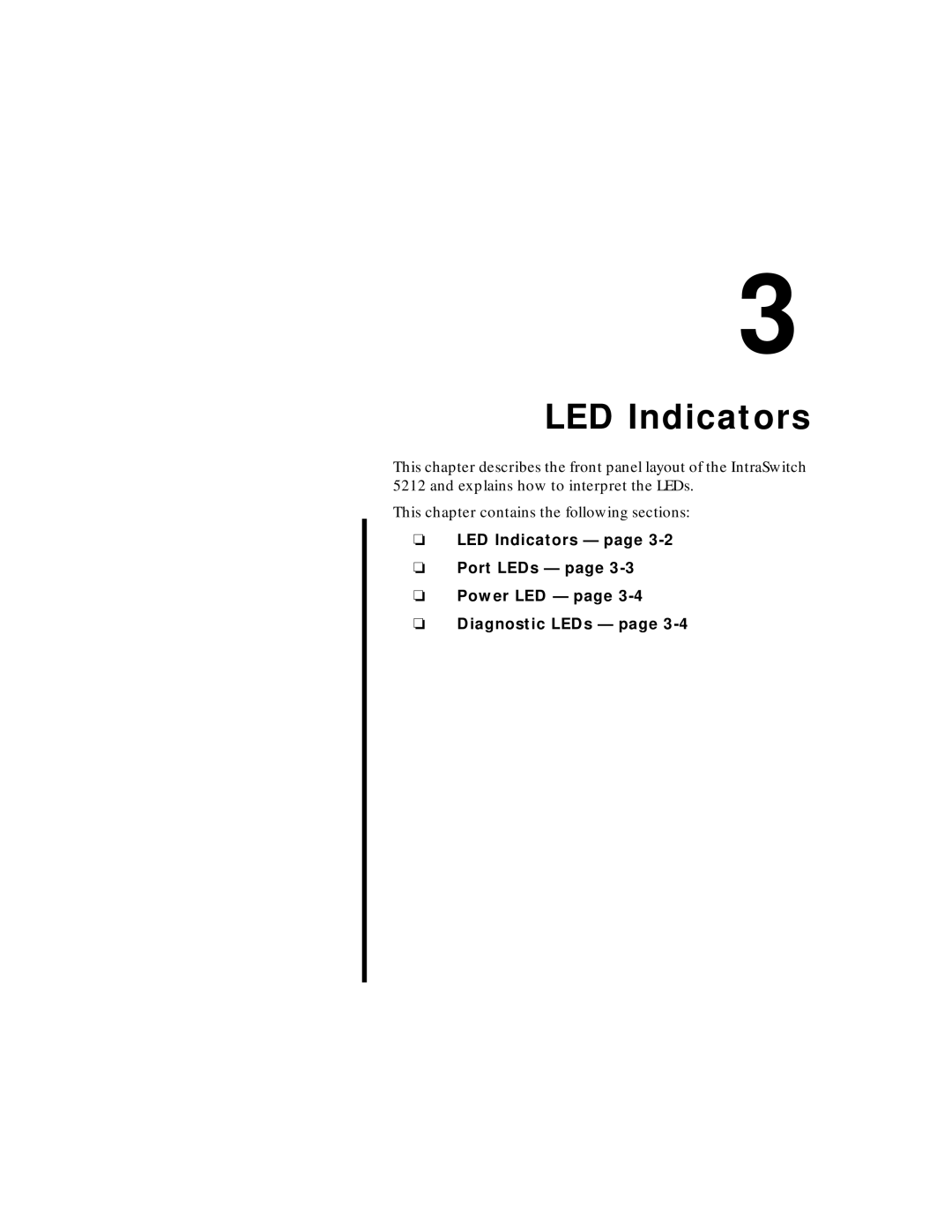 Asante Technologies 5212 user manual LED Indicators Port LEDs Power LED Diagnostic LEDs 