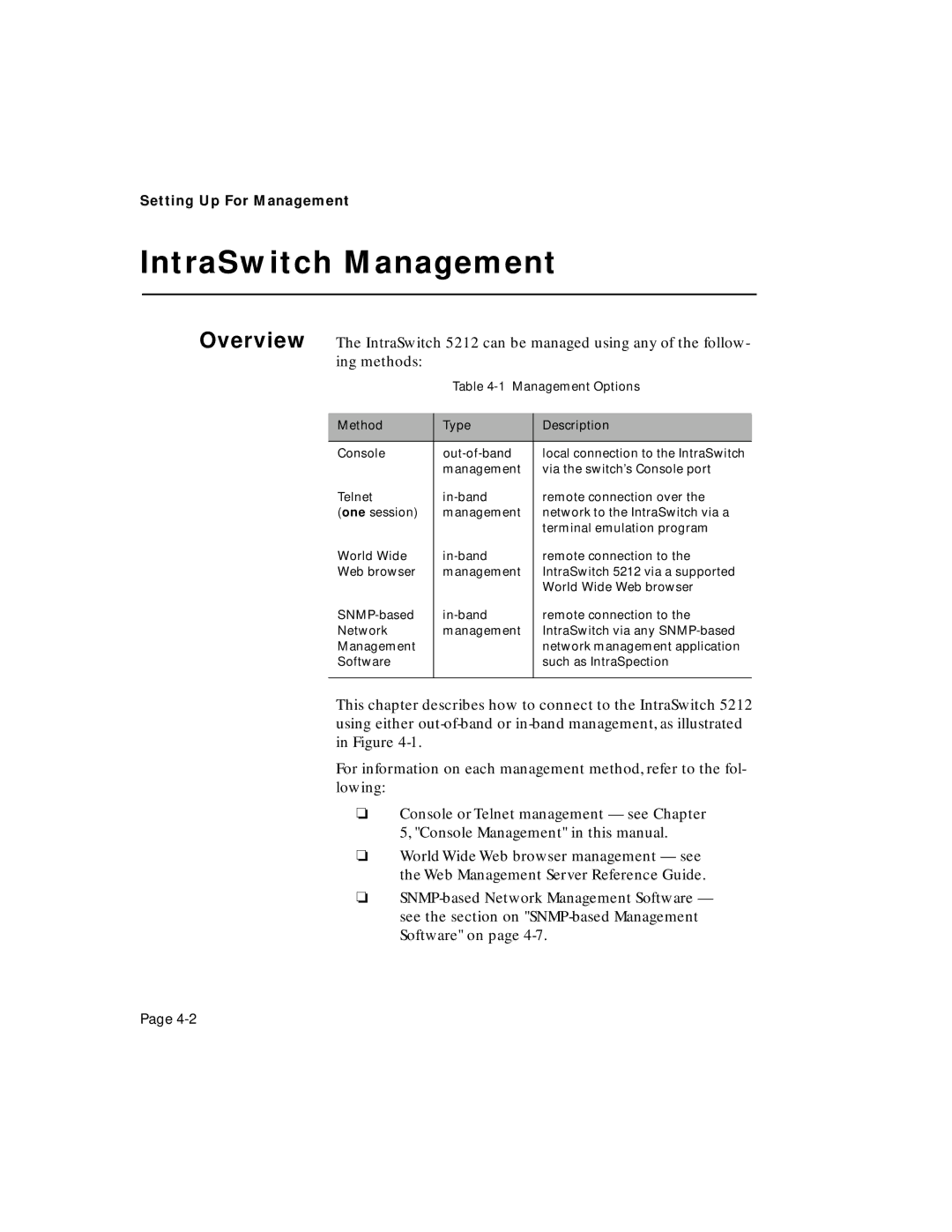 Asante Technologies 5212 user manual IntraSwitch Management 