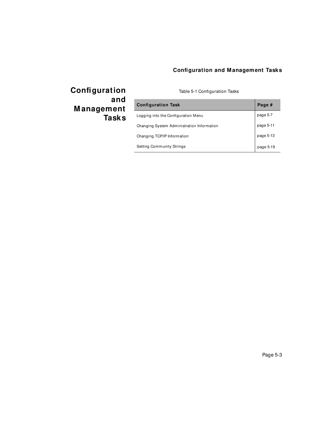 Asante Technologies 5212 user manual Conﬁguration Management Tasks, Conﬁguration and Management Tasks, Conﬁguration Task 