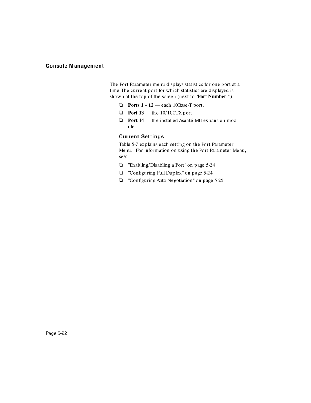 Asante Technologies 5212 user manual Console Management 