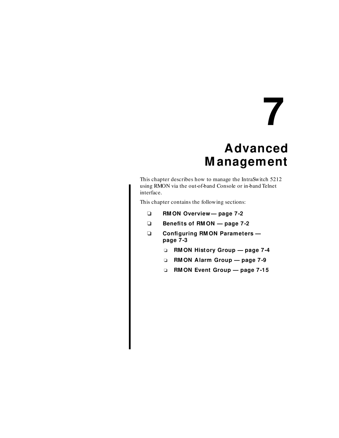 Asante Technologies 5212 user manual Advanced Management 