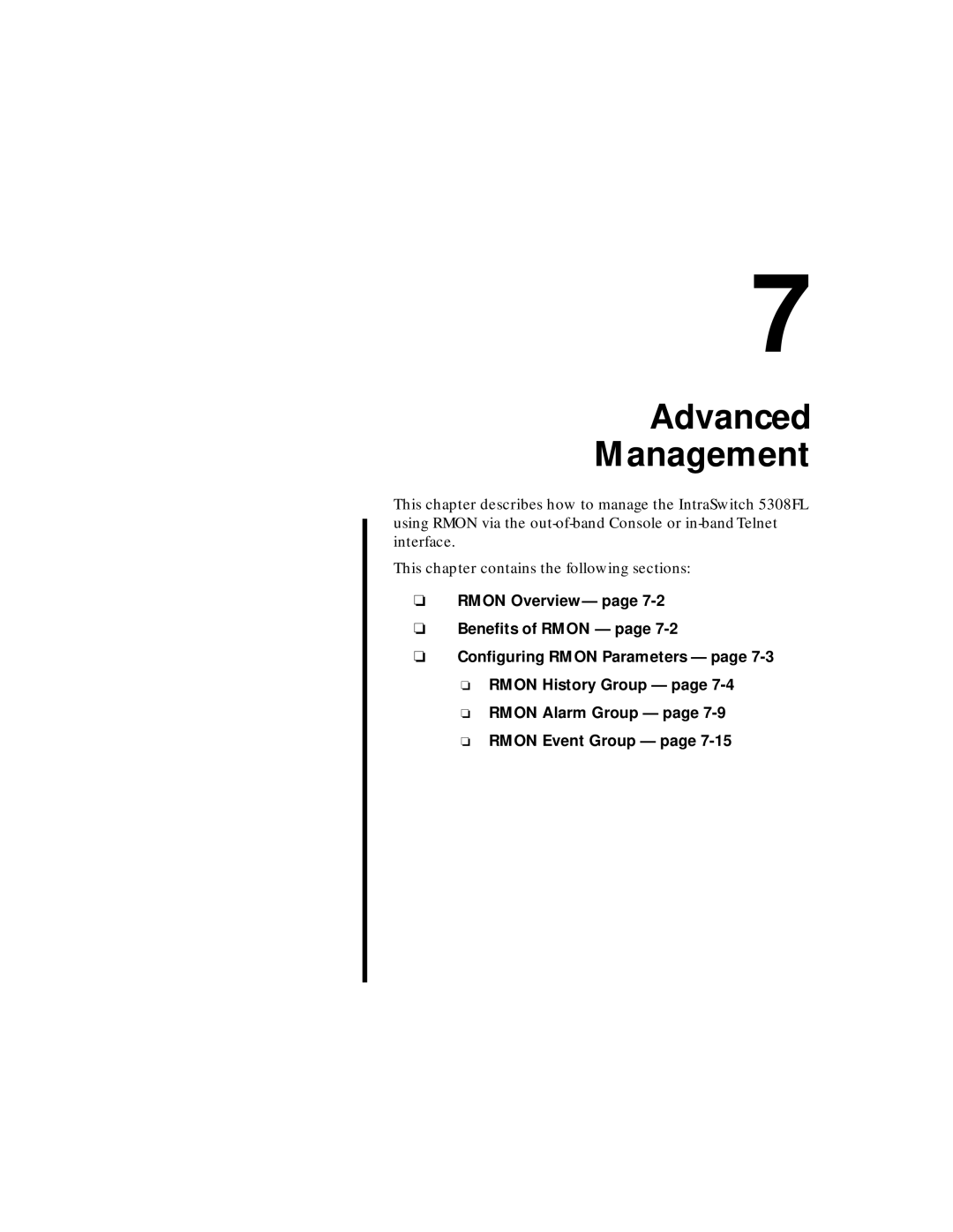 Asante Technologies 5308F user manual Advanced Management 