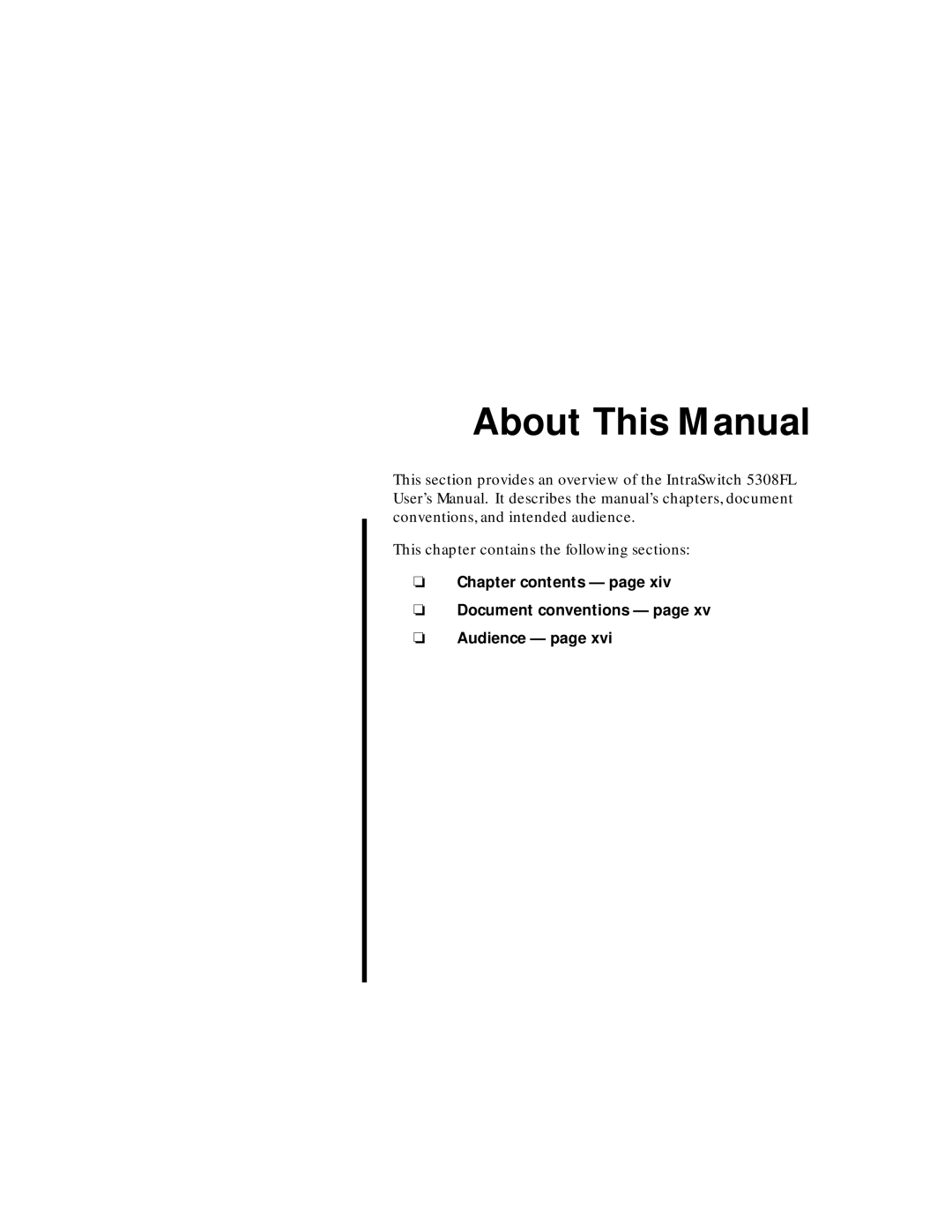 Asante Technologies 5308F user manual About This Manual, Chapter contents Document conventions Audience 