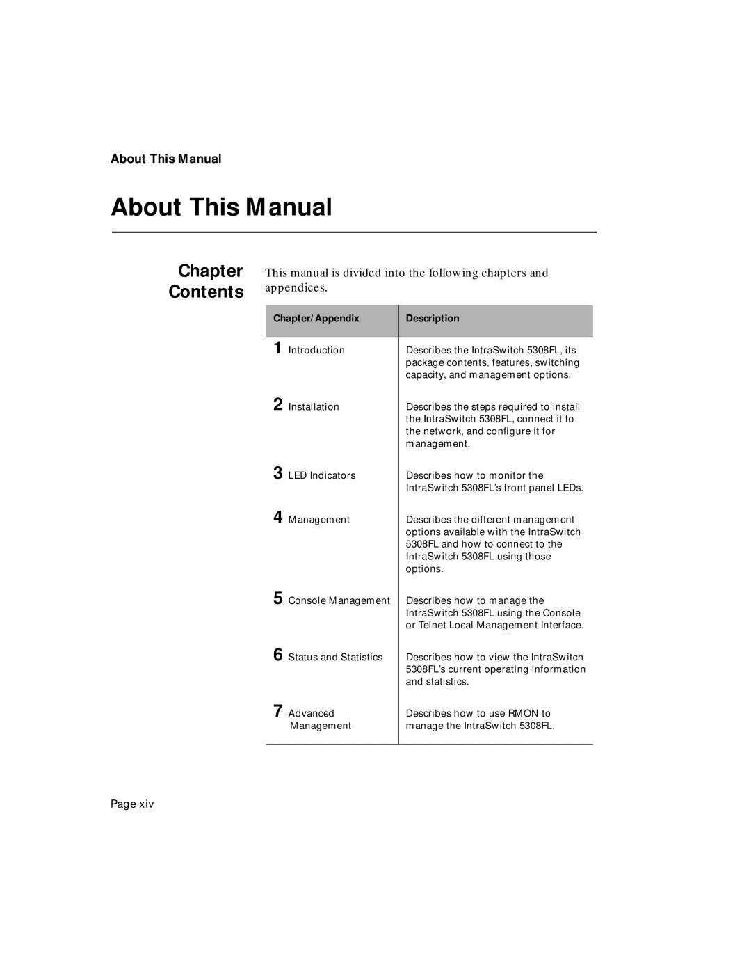 Asante Technologies 5308F user manual About This Manual, Chapter Contents 