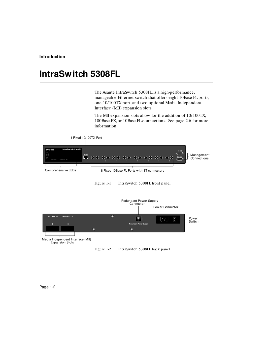 Asante Technologies user manual IntraSwitch 5308FL, Introduction 