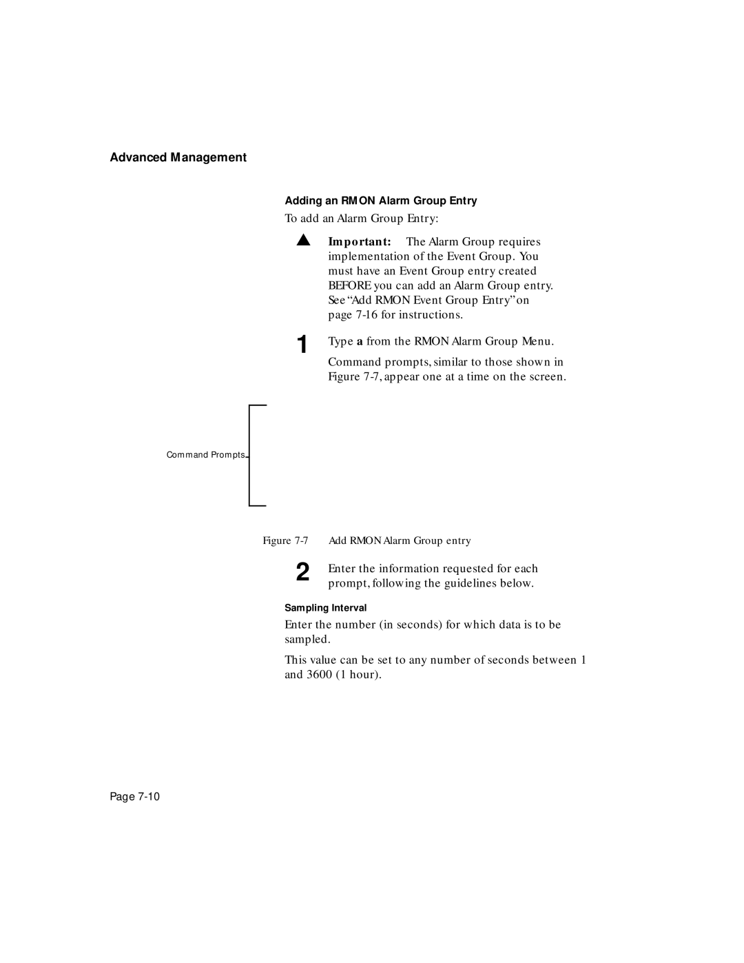 Asante Technologies 5324 user manual Adding an Rmon Alarm Group Entry 