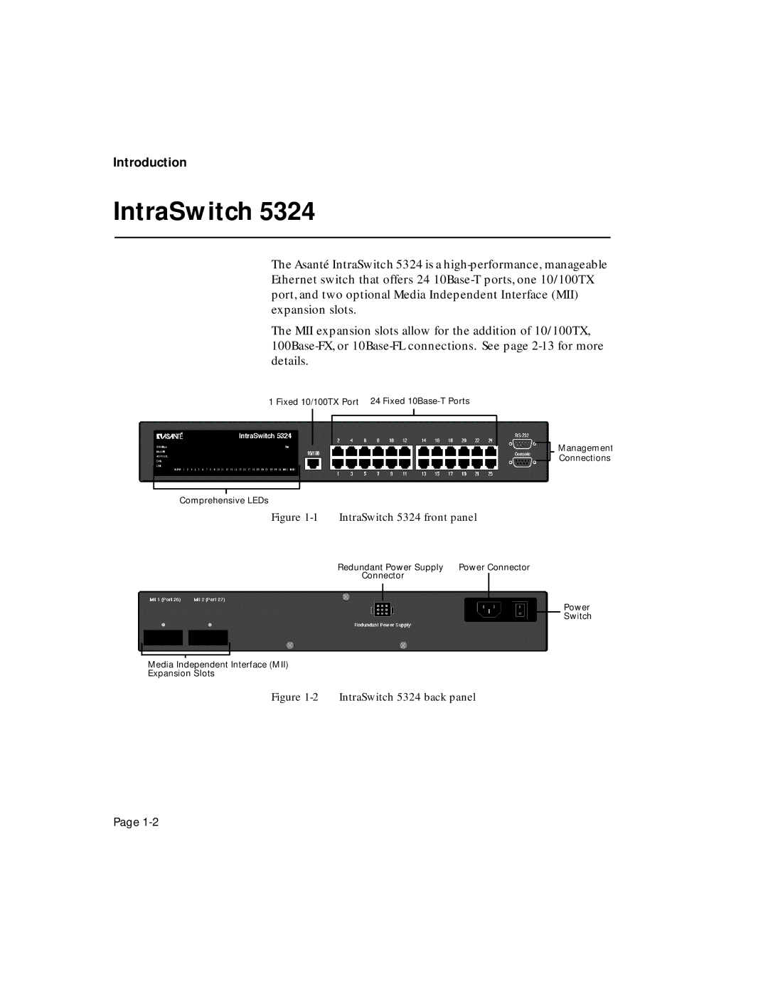 Asante Technologies 5324 user manual IntraSwitch, Introduction 