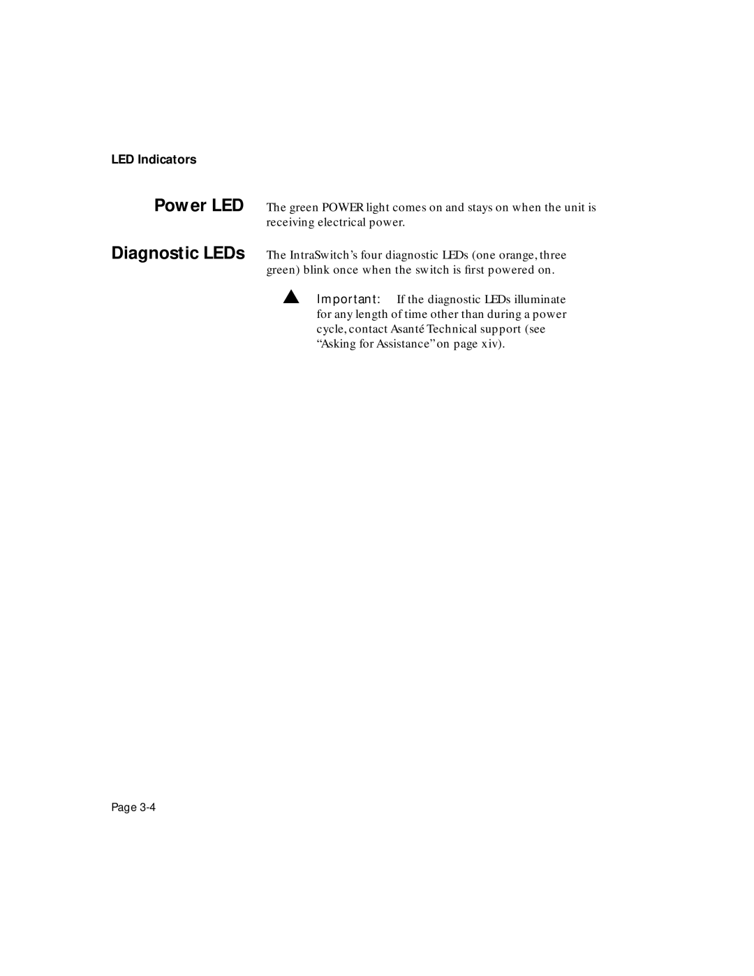 Asante Technologies 5324 user manual LED Indicators 