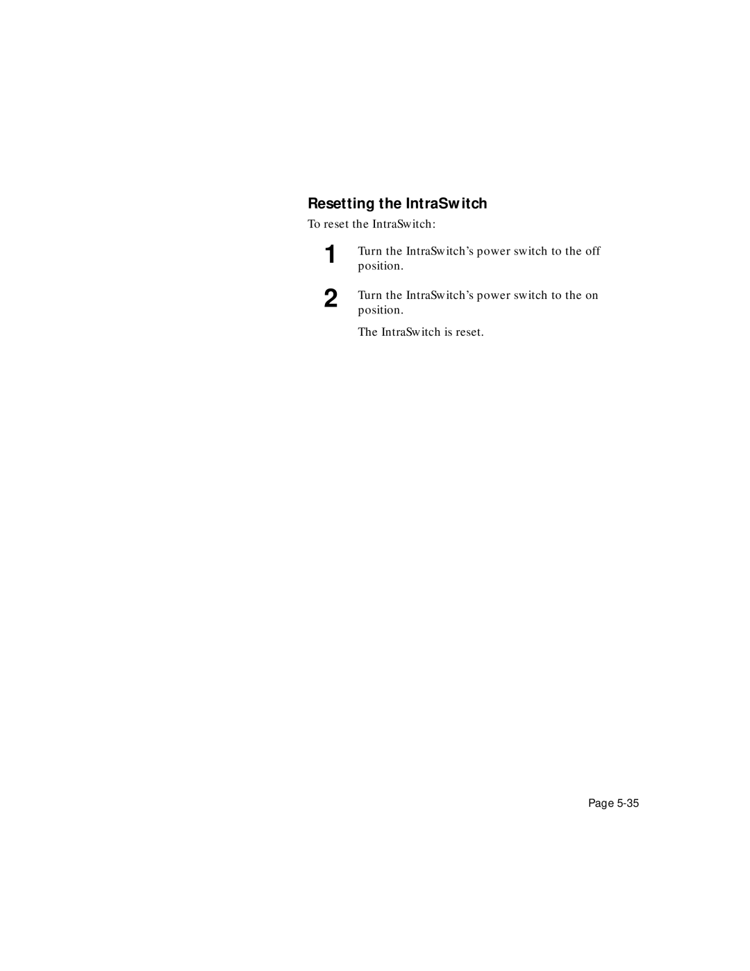 Asante Technologies 5324 user manual Resetting the IntraSwitch 