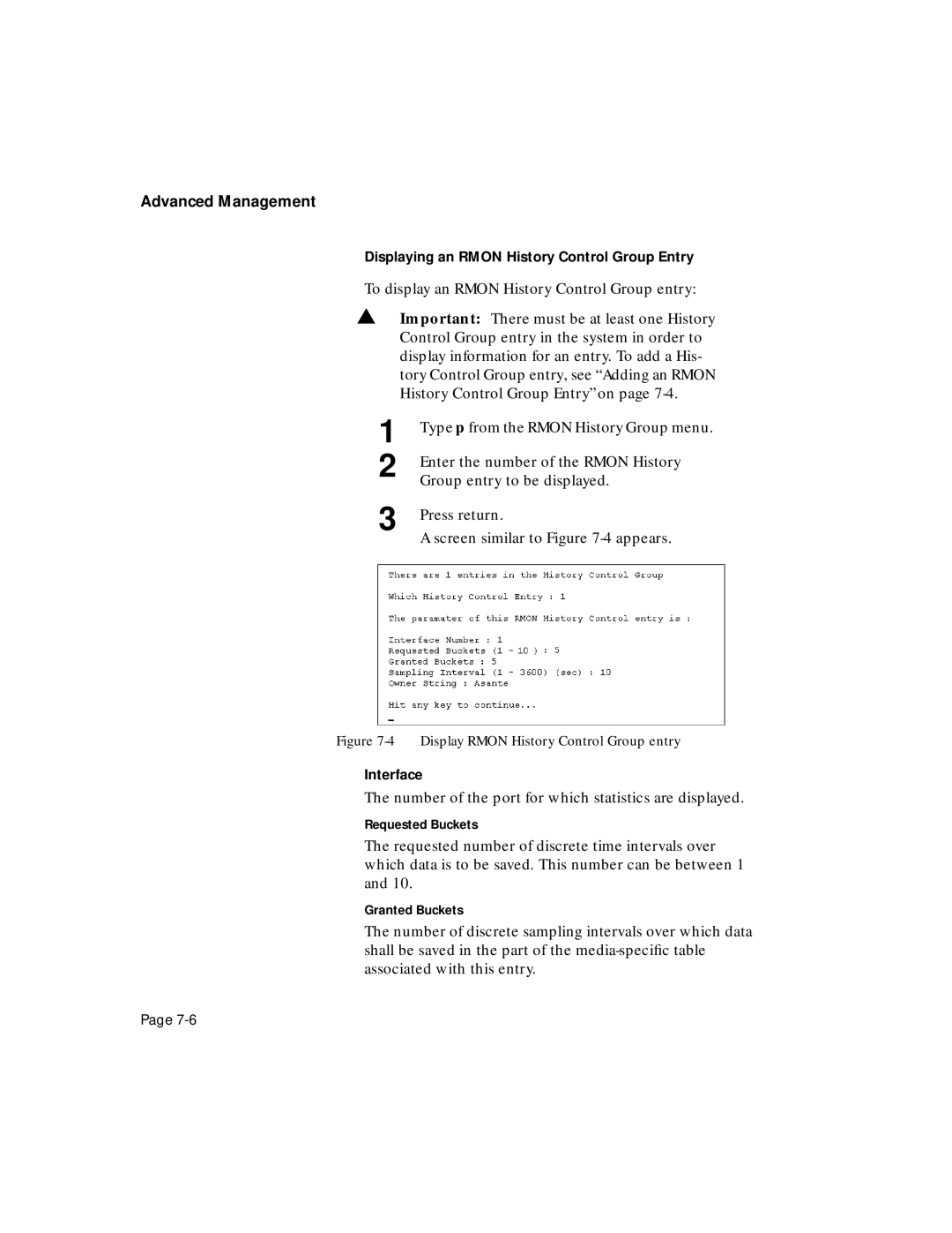 Asante Technologies 5324 user manual Number of the port for which statistics are displayed 