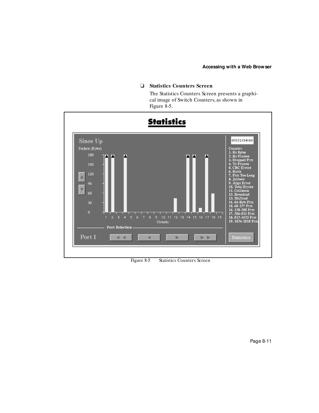 Asante Technologies 6200 manual Statistics Counters Screen 