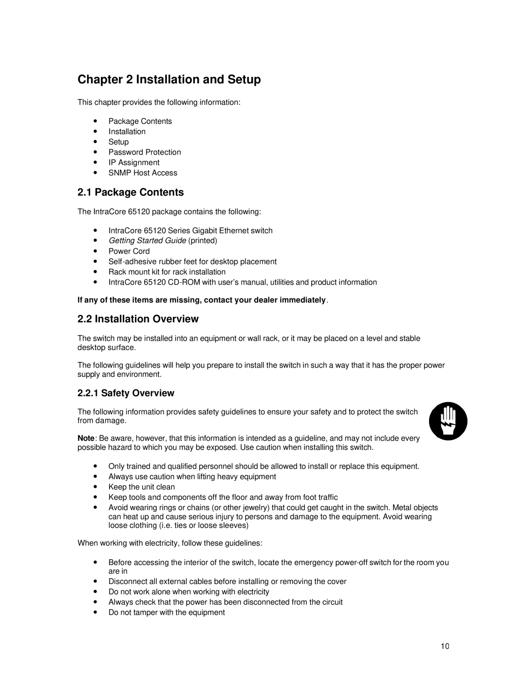 Asante Technologies 65120 user manual Installation and Setup, Package Contents, Installation Overview 