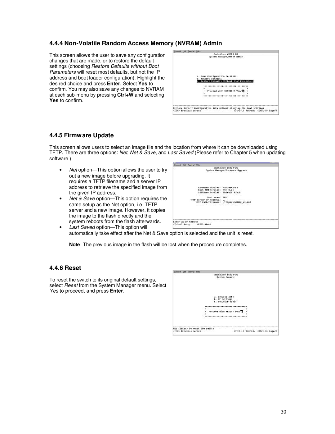 Asante Technologies 65120 user manual Non-Volatile Random Access Memory Nvram Admin, Firmware Update 