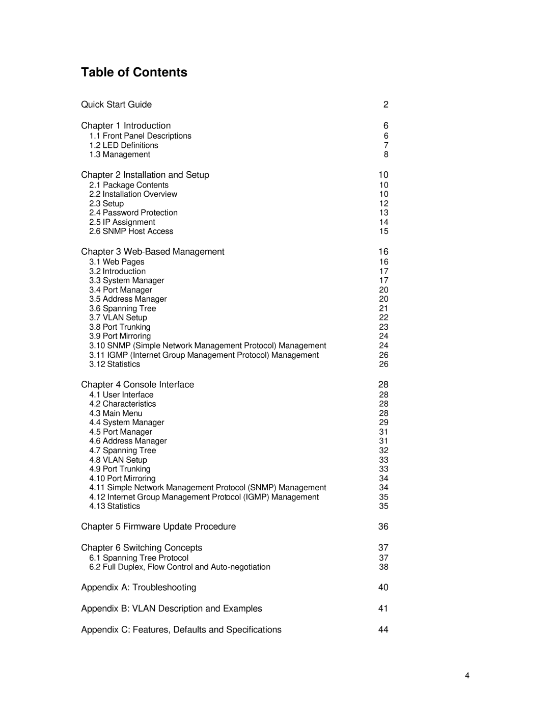 Asante Technologies 65120 user manual Table of Contents 