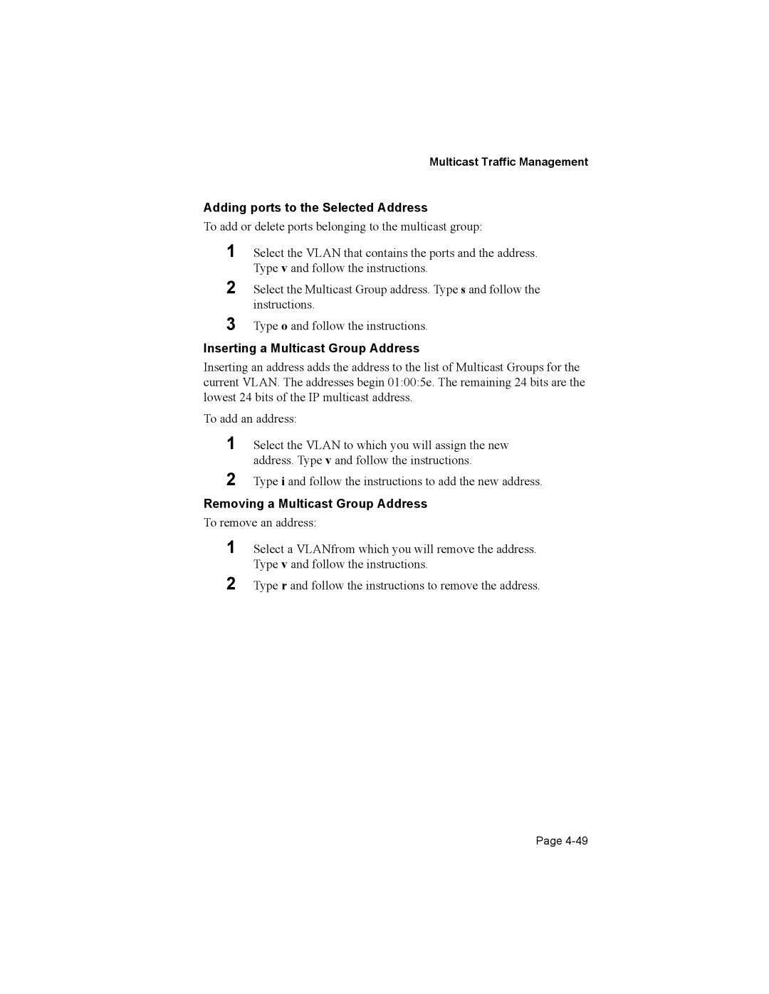 Asante Technologies 8000 user manual Adding ports to the Selected Address, Inserting a Multicast Group Address 