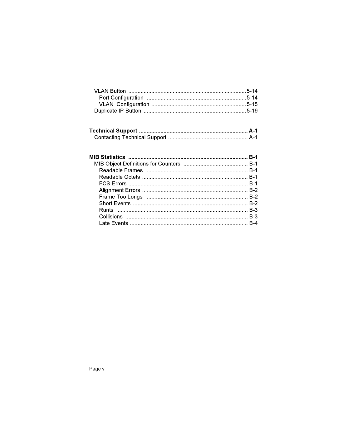 Asante Technologies 8000 user manual Technical Support, MIB Statistics 