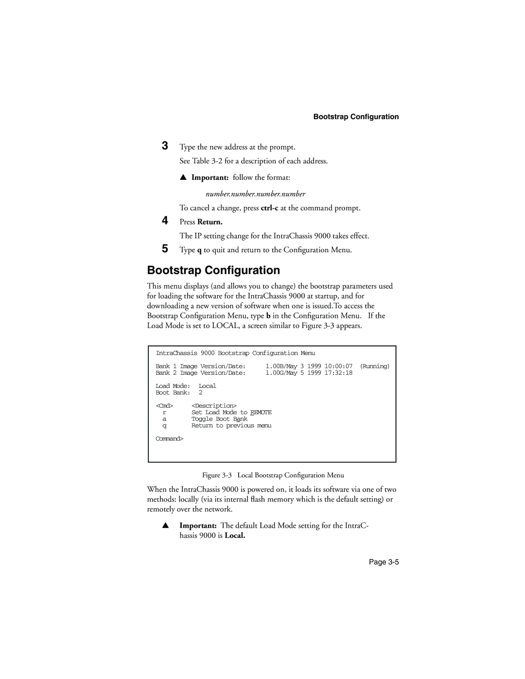 Asante Technologies 9000 manual Bootstrap Conﬁguration, Bootstrap Configuration 