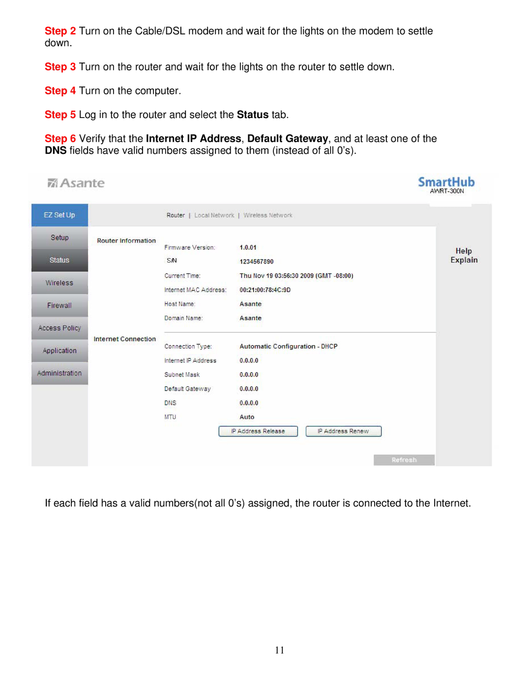 Asante Technologies AWRT-300N user manual 