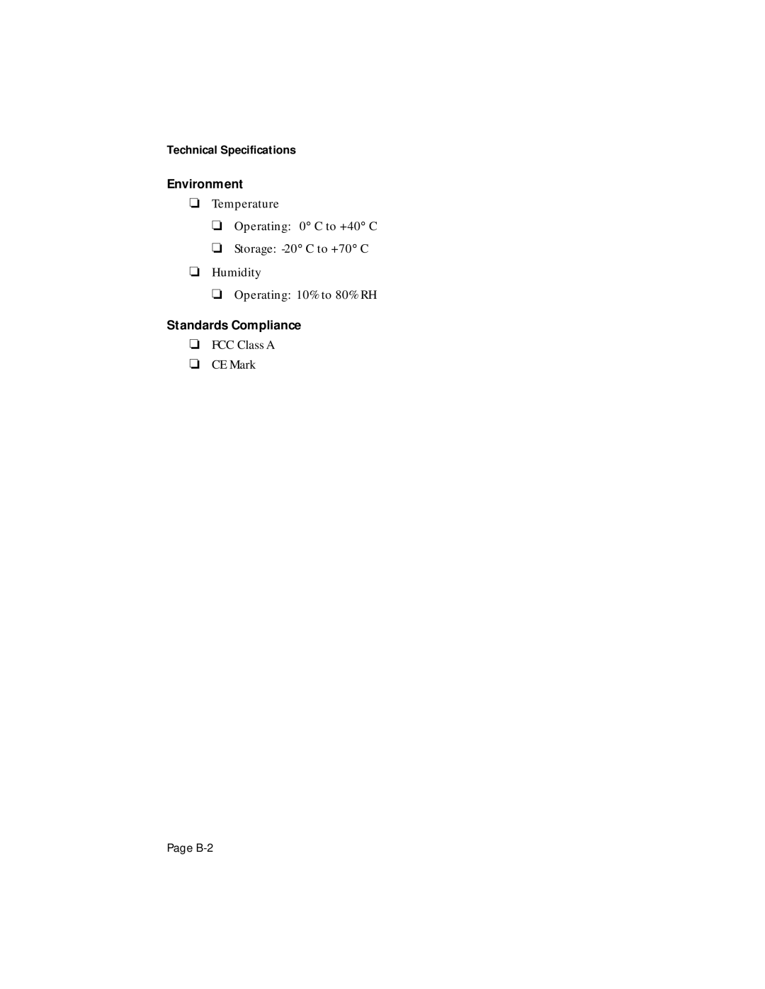 Asante Technologies FH100TX16, FH100TX8 user manual Environment 